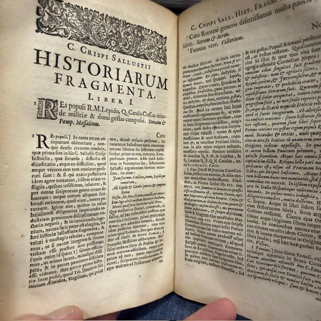 C. Sallustii Crispi Quae Extant Ex Recensione J.F. Gronoii Cum Variorum Observationibus Ab Ant. Thysio Collectis. Translated from Latin" The Works of C. Sallustius Crispus that Exist, From the Edition of J.F. Gronovius, With Various Observations Collected by Antonius Thysius" — photograph 7.