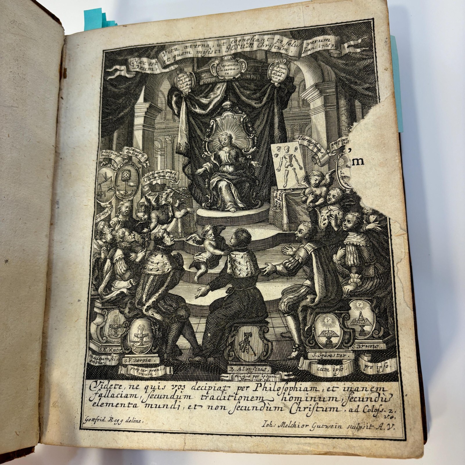 Peripateticus Nostri Temporis, Seu Philosophus Discursivus, Per Discursus Symbolico-Physicos, ad Discursum, juxta Sanctorum Philosophorum exempla, pie curiasum instructus. Pars I. Seu Microcosmus... Editio altera. --- AND --- Pars II. Seu Macrocosmus. Translated from Latin: Peripatetic of Our Time, or Discursive Philosopher, Through Symbolico-Physical Discourses, Prepared for Discourse, Devoutly Instructed According to the Examples of Holy Philosophers. Part I. Or Microcosm... Part II. Or Macrocosm. Second Edition — photograph 4.