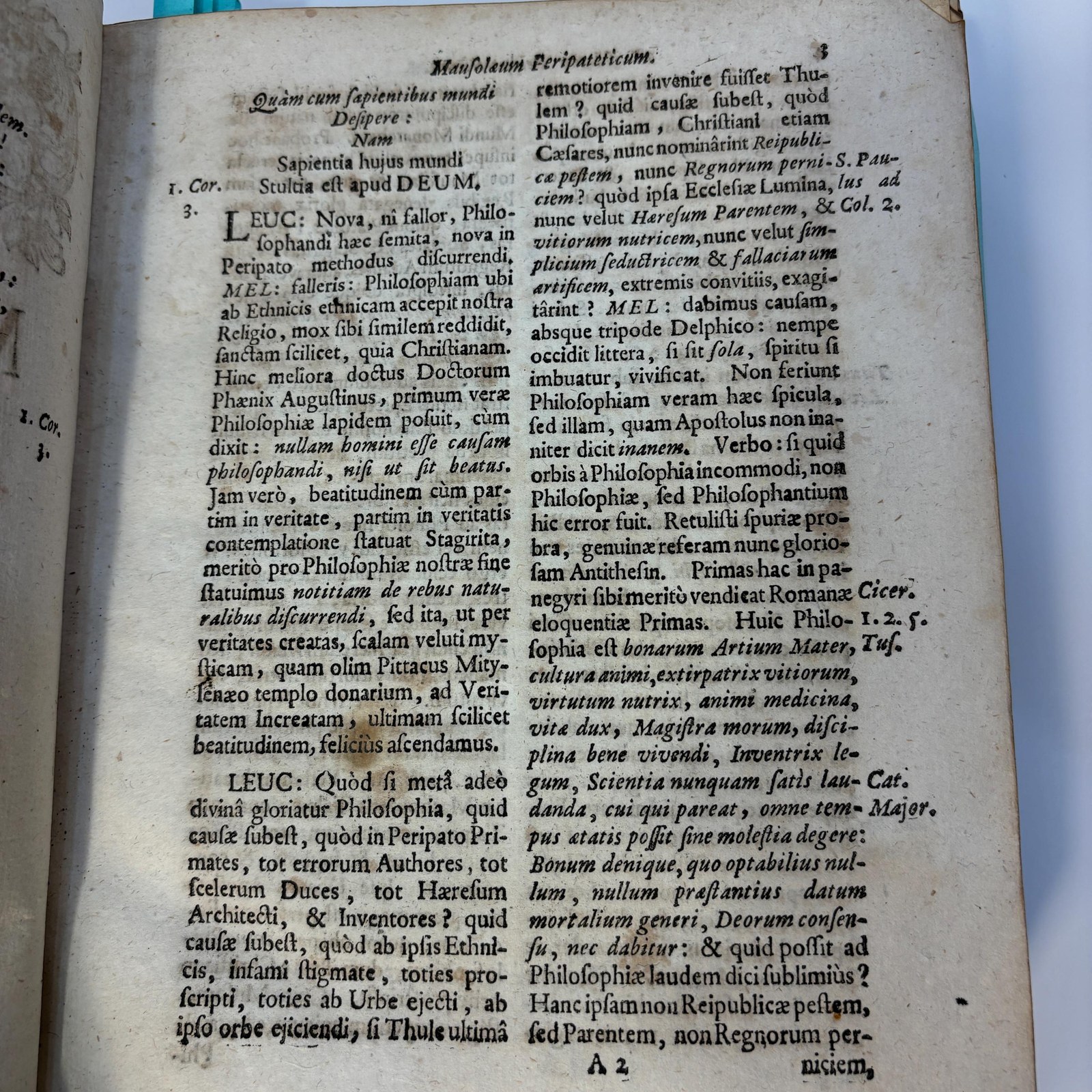 Peripateticus Nostri Temporis, Seu Philosophus Discursivus, Per Discursus Symbolico-Physicos, ad Discursum, juxta Sanctorum Philosophorum exempla, pie curiasum instructus. Pars I. Seu Microcosmus... Editio altera. --- AND --- Pars II. Seu Macrocosmus. Translated from Latin: Peripatetic of Our Time, or Discursive Philosopher, Through Symbolico-Physical Discourses, Prepared for Discourse, Devoutly Instructed According to the Examples of Holy Philosophers. Part I. Or Microcosm... Part II. Or Macrocosm. Second Edition — photograph 8.