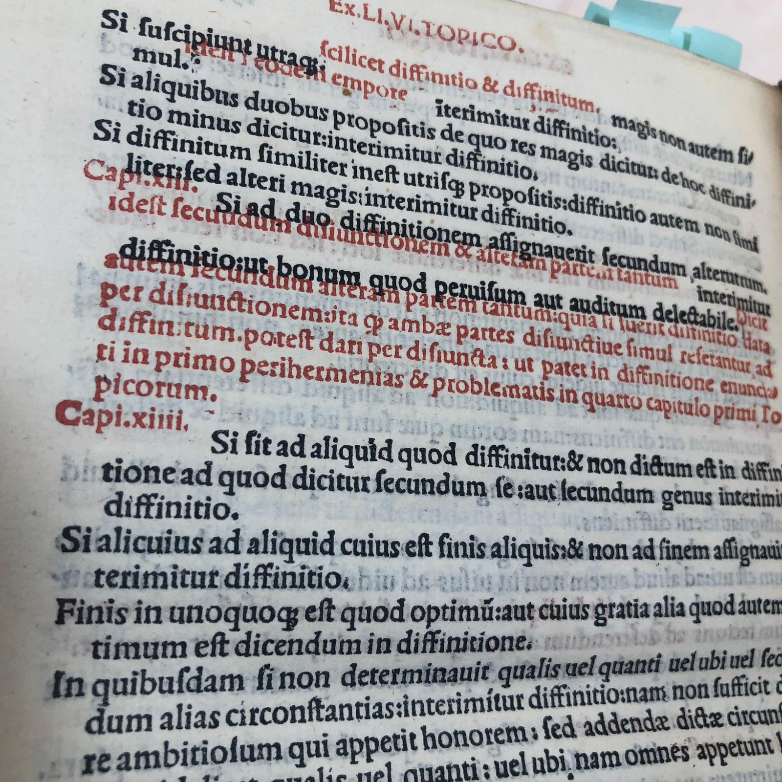 Prepositiones ex omnibus Aristotelis libris philosophie, moralis, naturalis, & prime necn o dialectice, rhetorie, & poetic, dilig etissime excerpte : & ad certa rer u capita pulcherimo ordine per tabellam additam redacte. Translated from Latin: Prepositions carefully selected from all the books of Aristotle in philosophy, morals, natural science, and first principles, as well as in dialectics, rhetoric, and poetry: and arranged in a most beautiful order according to specific topics through a table added. — photograph 8.