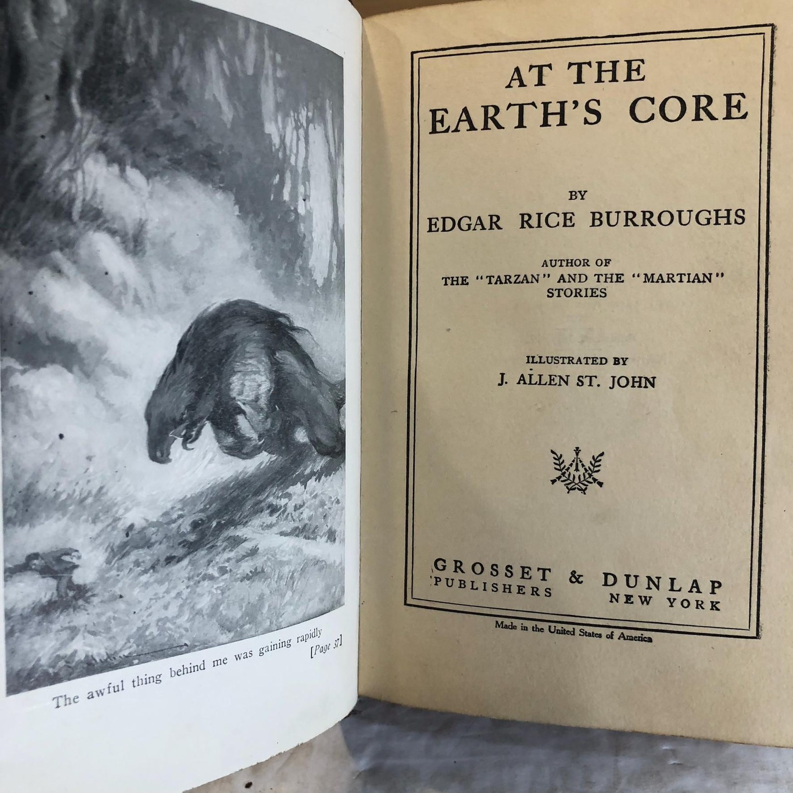 First Two Volumes of Edgar Rice Burroughs Pellucidar Series; At The Earth's Core, Pellucidar — photograph 6.