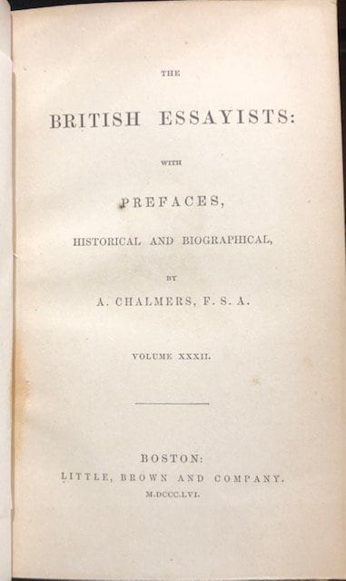 The British Essayists: With Prefaces, Historical and Biographical. Volumes XXXII XXXIII, XXXIV. The Observer #1-152 — photograph 3.