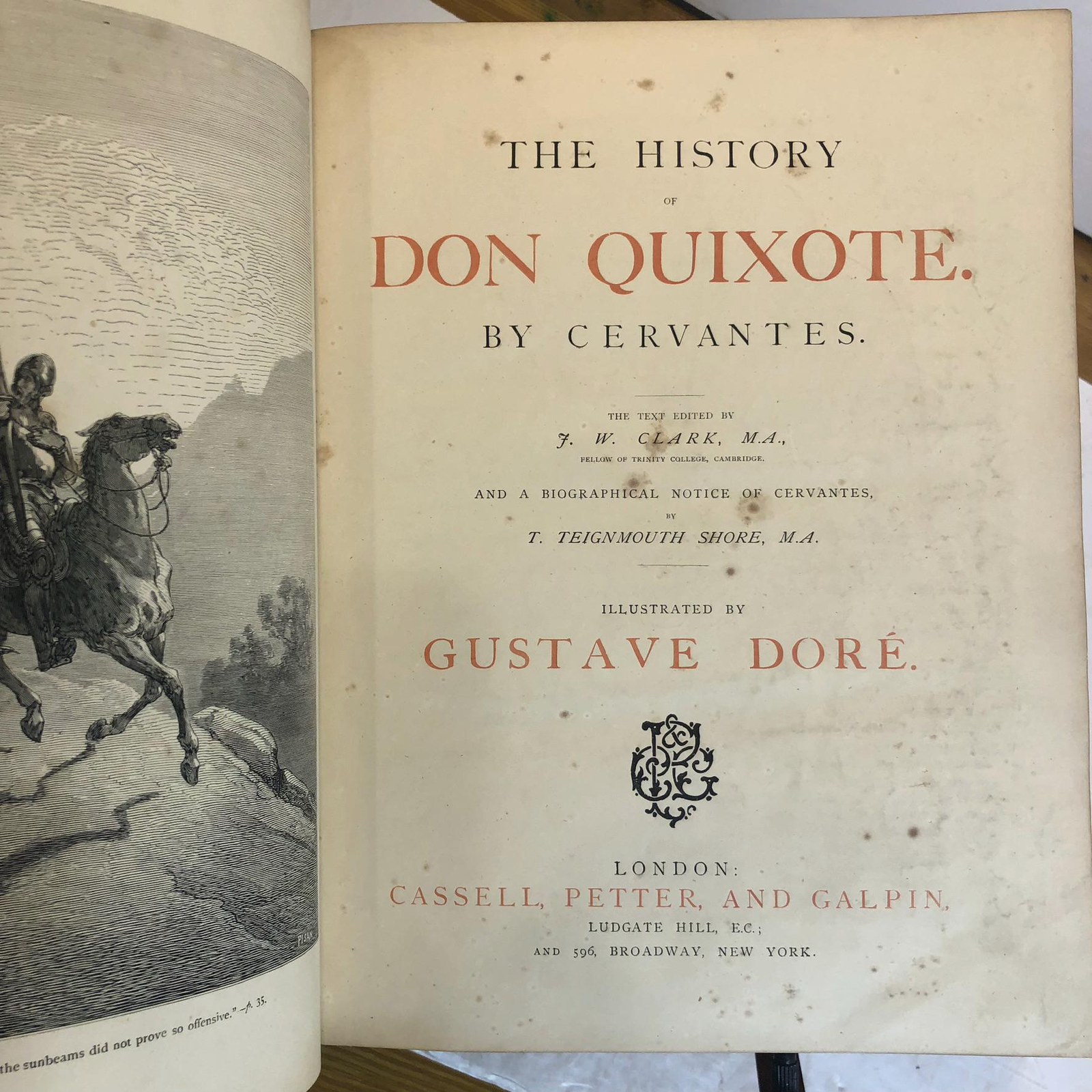 The History of Don Quixote. By Cervantes. And a Biographical Notice of Cervantes, by T. Teignmouth Shore, M.A. Illustrated by Gustave Dore. — photograph 2.
