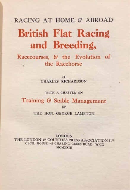 RACING AT HOME AND ABROAD. 1).British Flat Racing and Breeding, British Steeple Chasing and 2) Racing in Ireland and Racing and 3) Breeding in America and the Colonies. — photograph 2.