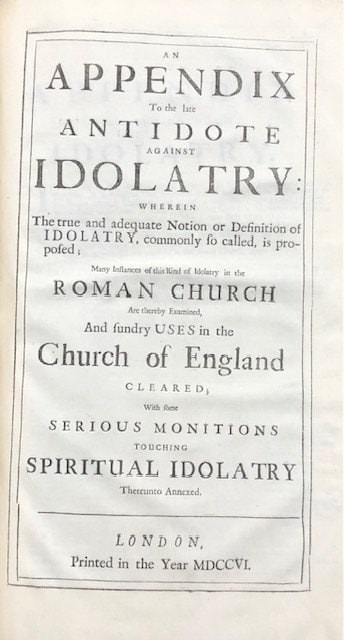 The Theological Works of The Most Pious and Learned Henry More, D.D. Sometime Fellow of Christ's College in Cambridge. Containing An Explanation of the Grand Mystery of Godliness; An Enquiry into the Mystery of Iniquity. In Two Parts; A Prophetical Exposition of The Epistles to the Seven Churches in Asia; A Discourse of the Grounds of Faith in Points of Religion; An Antidote against Idolatry; An Appendix to the Antidote against Idolatry. To Which are adjoin'd, some Divine Hymns. According to the Author's Improvements in his Latin Edition. — photograph 8.