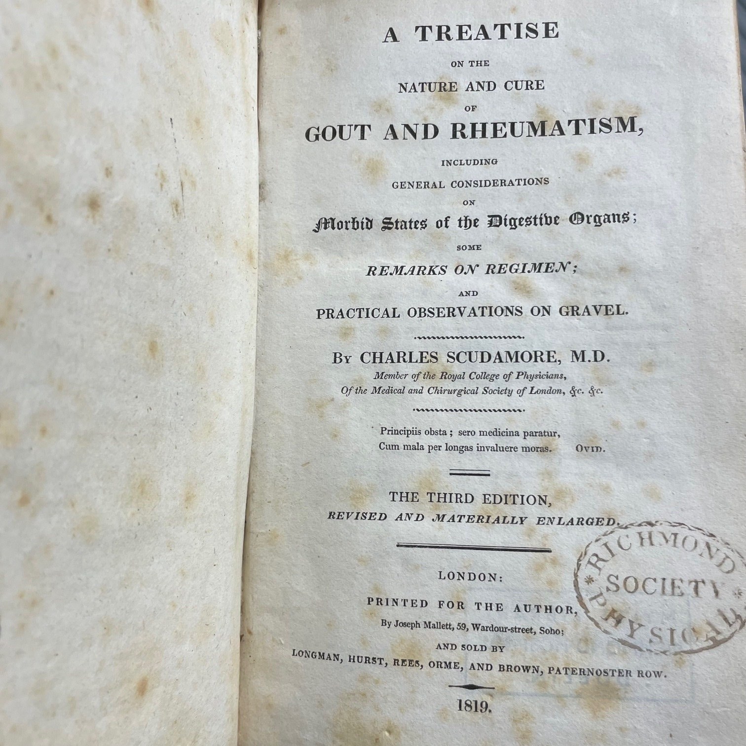 A Treatise on The Nature and Cure of Gout and Rheumatism, Including General Considerations on Morbid States of The Digestive Organs; Some Remarks on Regimen; and Practical Observations on Gravel. The Third Edition, Revised and Materially Enlarged — photograph 6.