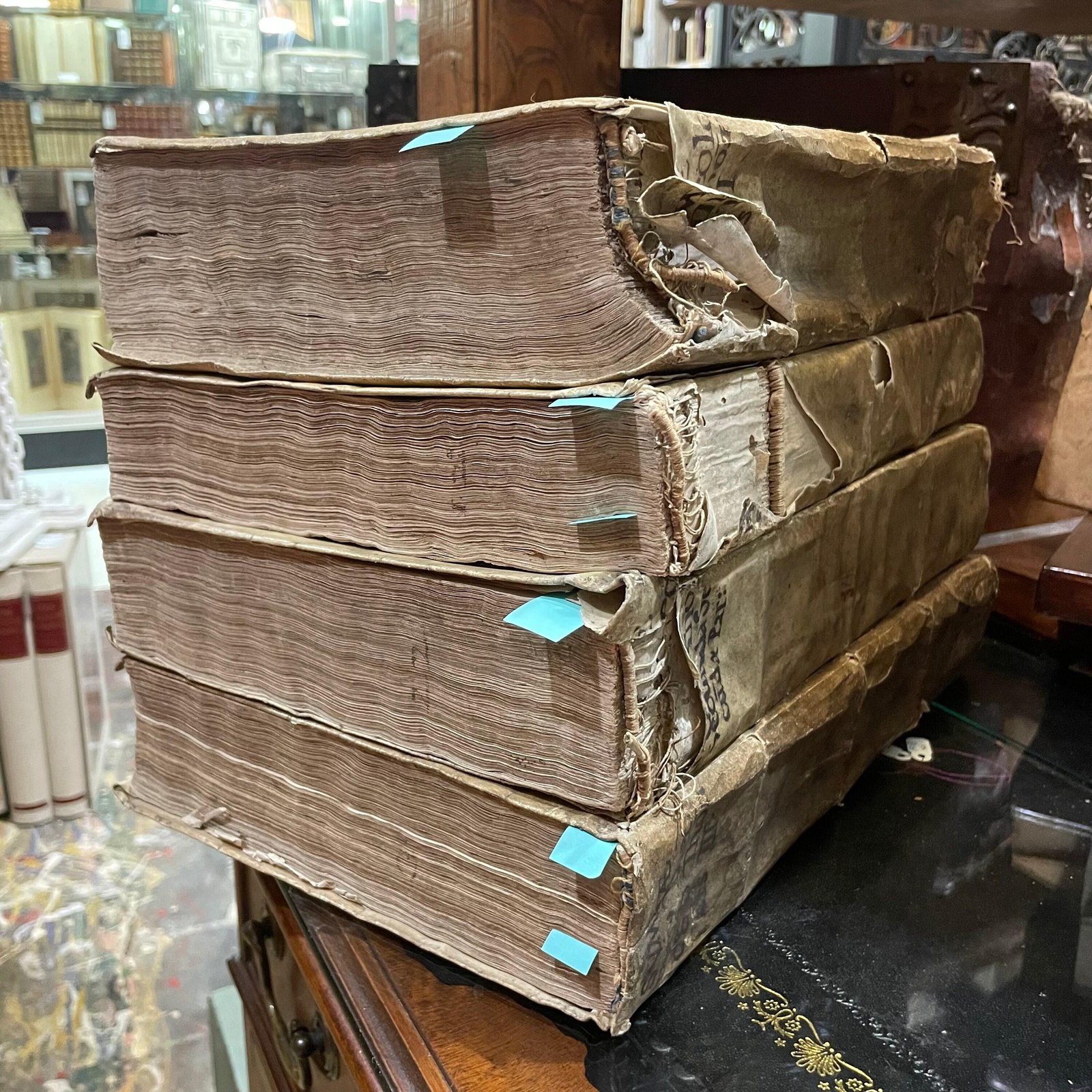 Jus Canonicum Universum, Clara Methodo Juxta Titulos Quinque Librorum Decretalium in Quaestiones distributum, Solidisque Responsionibus, & Objectionum Solutionibus dilucidatum. Tomus Primus. Editio Secunda. Multo correctior & auctior, praesertim quoad novissimum Tractatum de Regulis Juris. Translated from Latin: Complete Canon Law, Clearly Arranged According to the Titles of the Five Books of Decretals, Divided into Questions, and Clarified with Solid Responses and Solutions to Objections. Volume One. Second Edition. Much Corrected and Enlarged, Especially Regarding the Latest Treatise on the Rules of Law. 6 books in 3 volumes. — photograph 2.