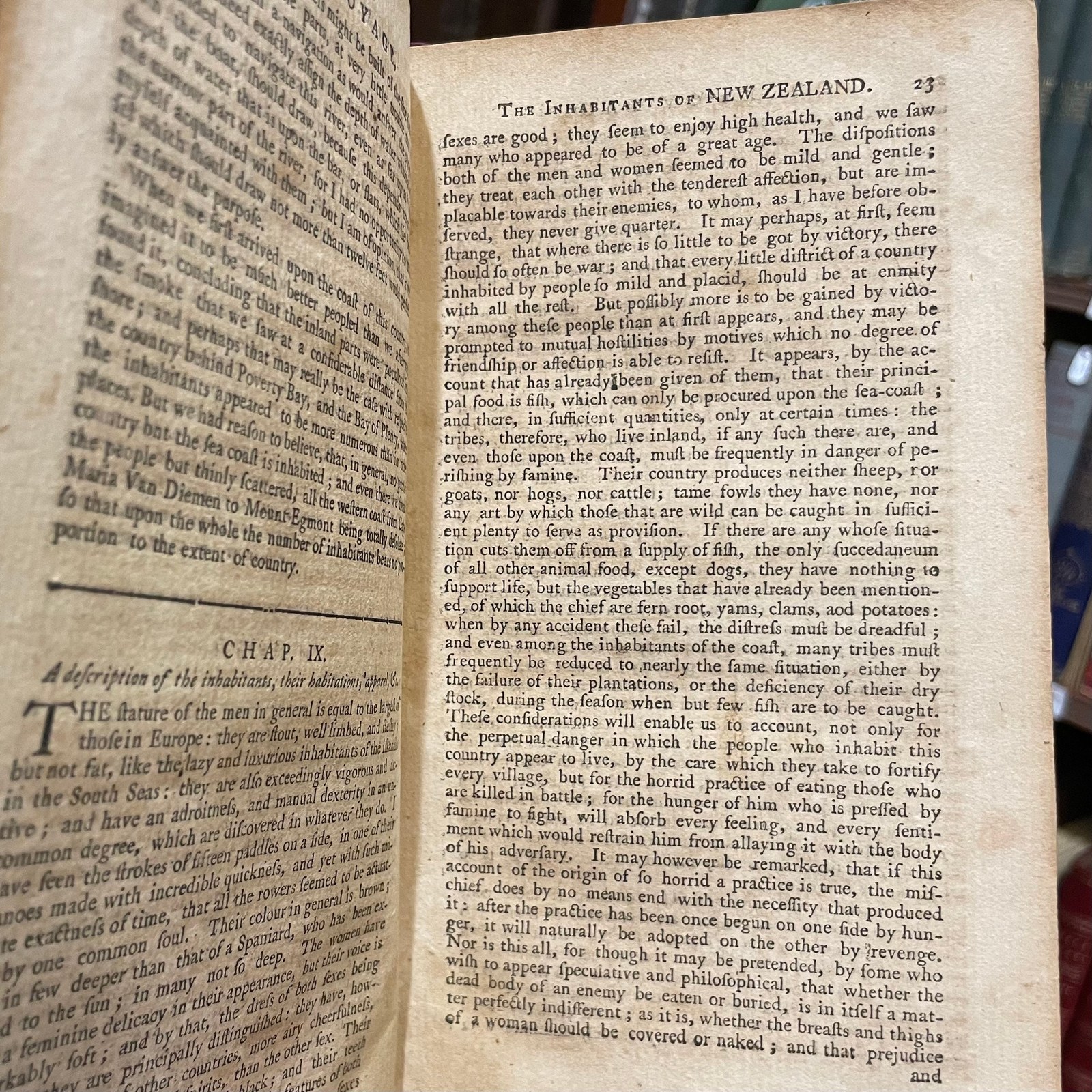 The New Voyage, Round The World, In the Years 1768, 1769, 1770 and 1771; Underrtaken by Order of his Present Majesty, Performed by Captain James Cook, In The Ship Endeavour, Drawn up from his own Journal, and from the Papers of Joseph Banks, Esq. and Published by the special Direction of The Right Honourable the Lords of The Admiralty. In Two Volumes (Vol.II Only) With Cutts and a Map of the Whole Navigation. (1 folding plate as frontispiece) — photograph 10.