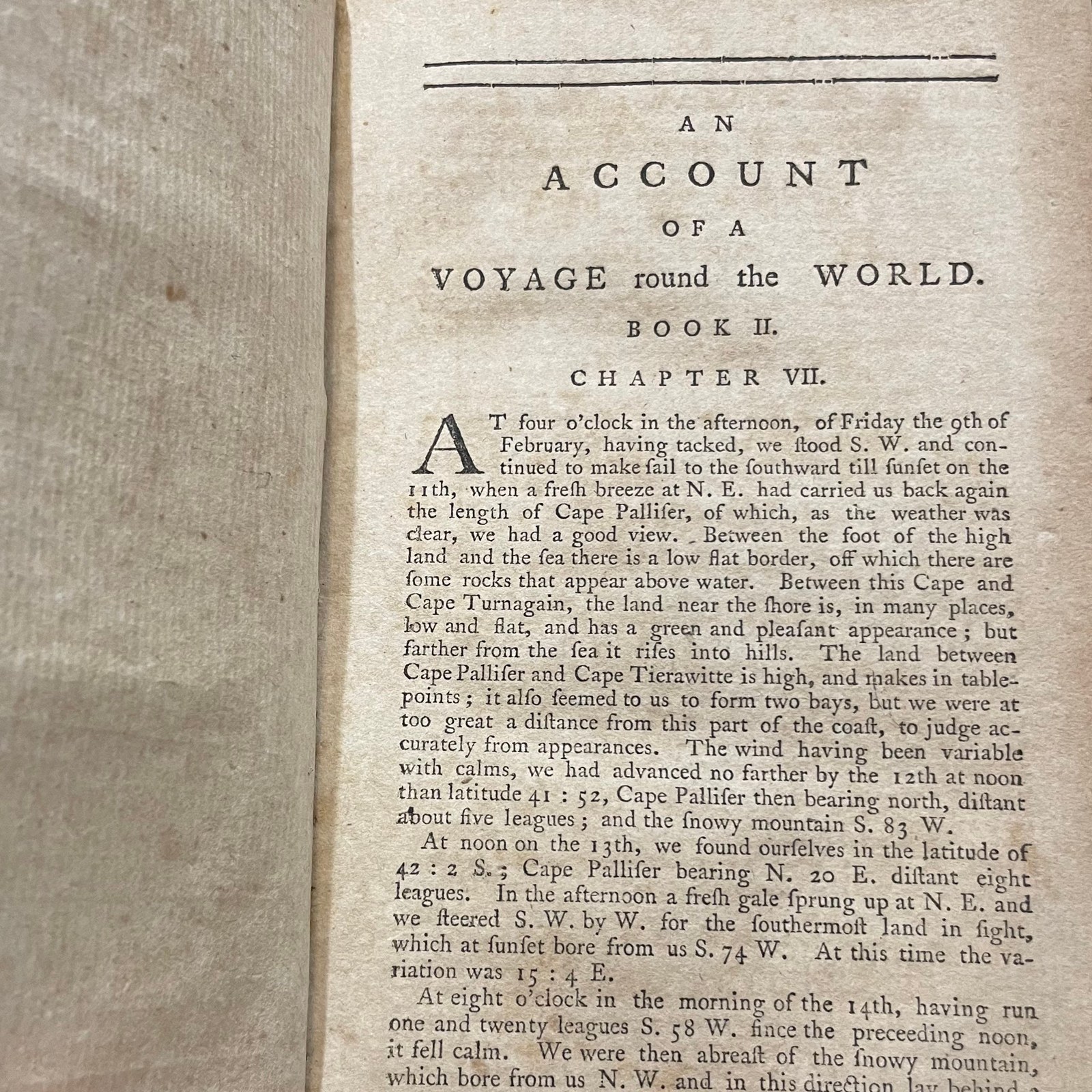 The New Voyage, Round The World, In the Years 1768, 1769, 1770 and 1771; Underrtaken by Order of his Present Majesty, Performed by Captain James Cook, In The Ship Endeavour, Drawn up from his own Journal, and from the Papers of Joseph Banks, Esq. and Published by the special Direction of The Right Honourable the Lords of The Admiralty. In Two Volumes (Vol.II Only) With Cutts and a Map of the Whole Navigation. (1 folding plate as frontispiece) — photograph 9.