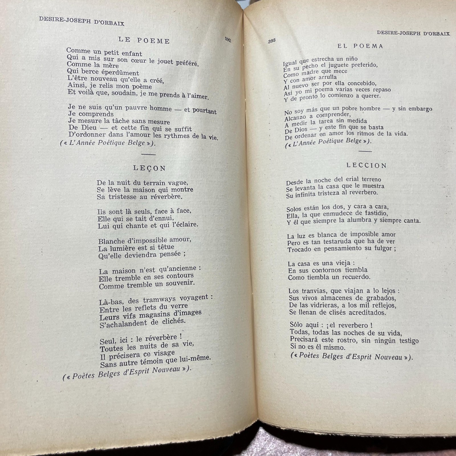 Un Siglo De Poesia Belga, Historia, Notas Criticas, Biograficas y bibliograficas, Traducciones. Prologo de Jose Juan Tablada. Translated from Spanish: A Century of Belgian Poetry, History, Critical, Biographical and Bibliographical Notes, Translations. Prologue by Jose Juan Tablada. Text in Spanish and French, L.imited Edition — photograph 10.