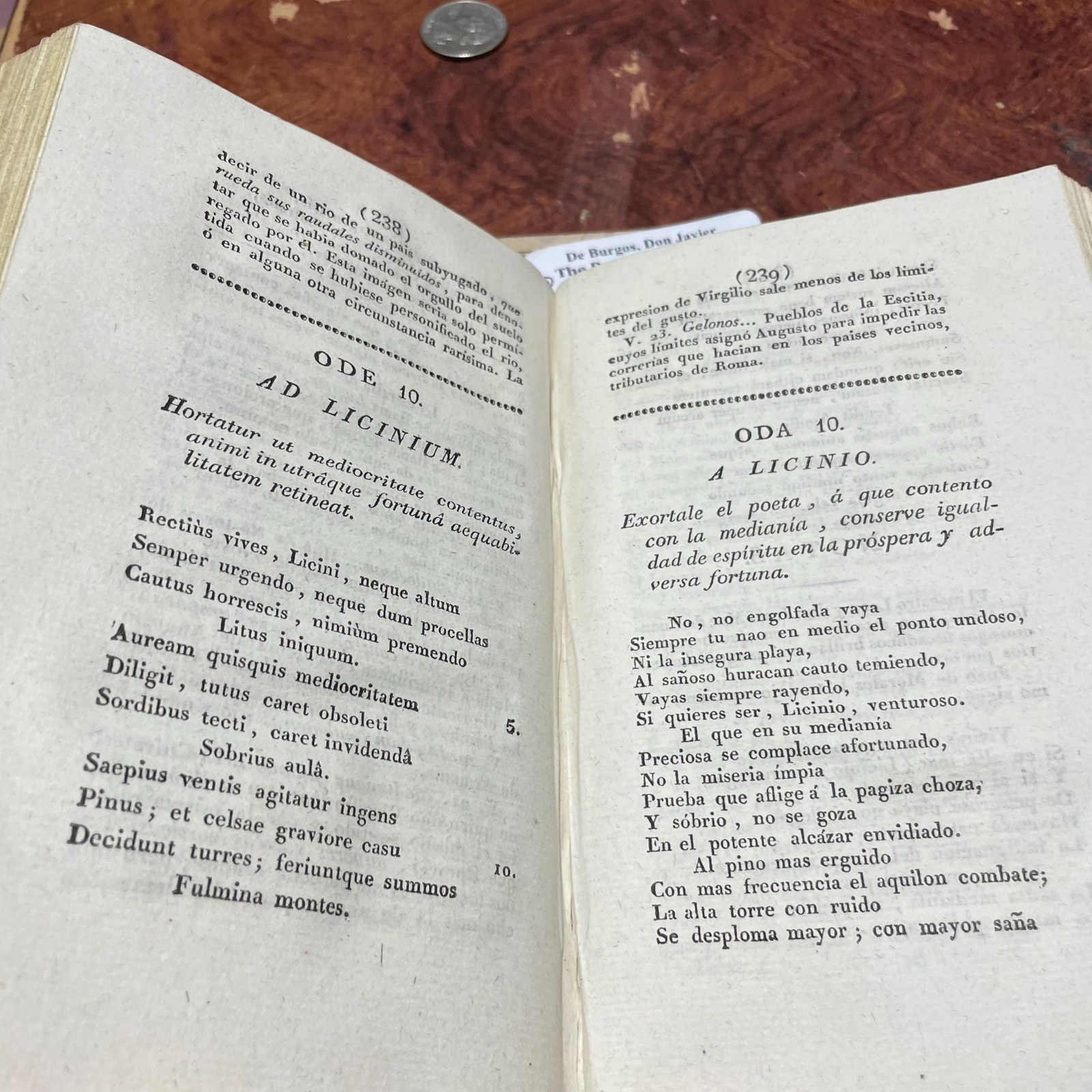 Las Poesias Traducidas En Versos Castellanos Con Notas Y Observaciones Criticas. Obra Dedica Al Rey. Tomo Primero, Segundo. Translated from Spanish: The Poems Translated into Castilian Verses with Notes and Critical Observations. Work Dedicated to the King. Volume One, Volume Two. — photograph 8.