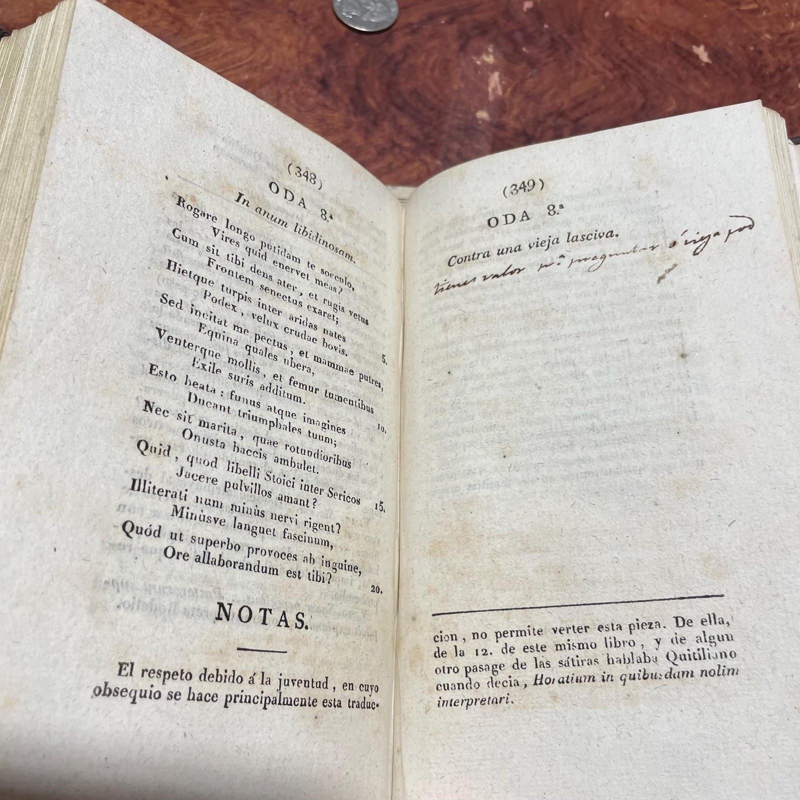 Las Poesias Traducidas En Versos Castellanos Con Notas Y Observaciones Criticas. Obra Dedica Al Rey. Tomo Primero, Segundo. Translated from Spanish: The Poems Translated into Castilian Verses with Notes and Critical Observations. Work Dedicated to the King. Volume One, Volume Two. — photograph 9.