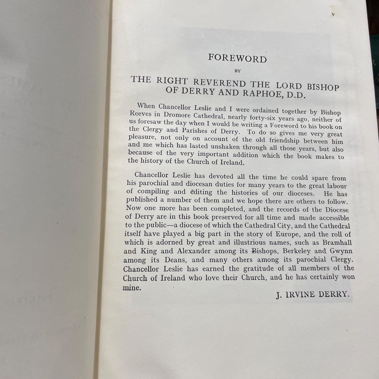 Derry Clergy and Parishes, Being an Account of the Clergy of The Church of Ireland in the Diocese of Derry, from the Earliest Period, with Historical Notices of the Several Parishes, Churches, Etc. — photograph 6.