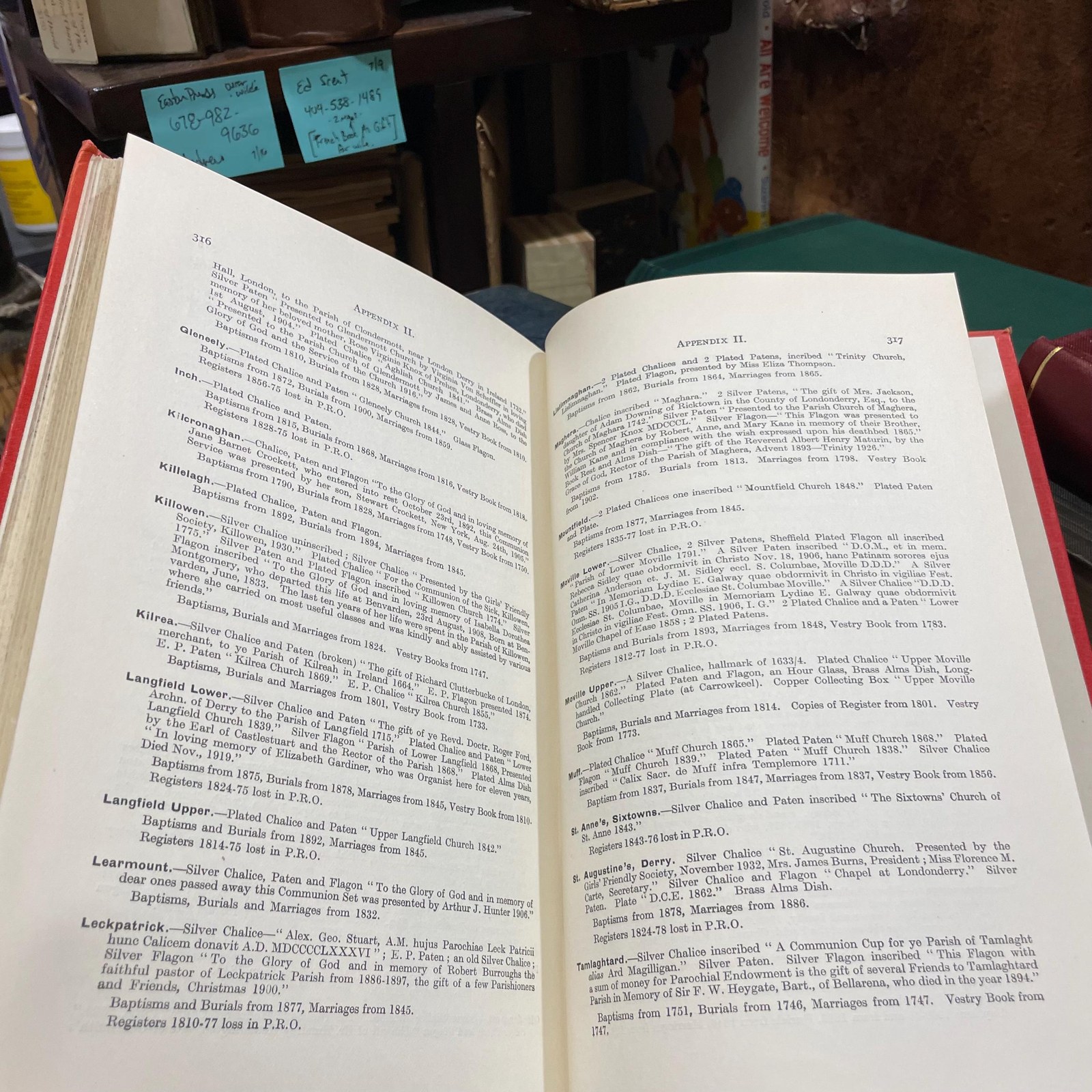 Derry Clergy and Parishes, Being an Account of the Clergy of The Church of Ireland in the Diocese of Derry, from the Earliest Period, with Historical Notices of the Several Parishes, Churches, Etc. — photograph 7.