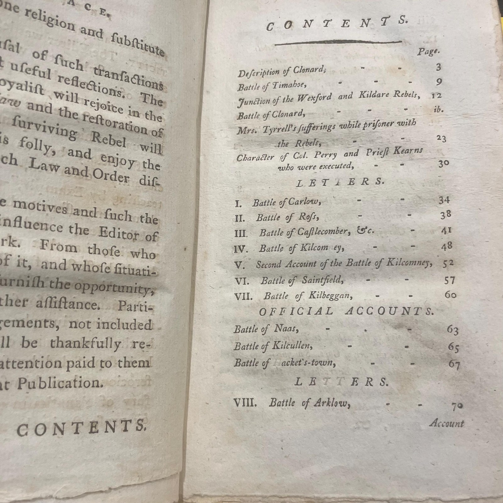 An Impartial Narrative of The Most Important Engagements Which Took Place Between His Majesty's Forces and The Rebels, During The Irish Rebellion, 1798. Including Very Interesting Information Not Before Made Public. Carefully Collected From Authentic Letters. The Third Edition Revised. — photograph 4.