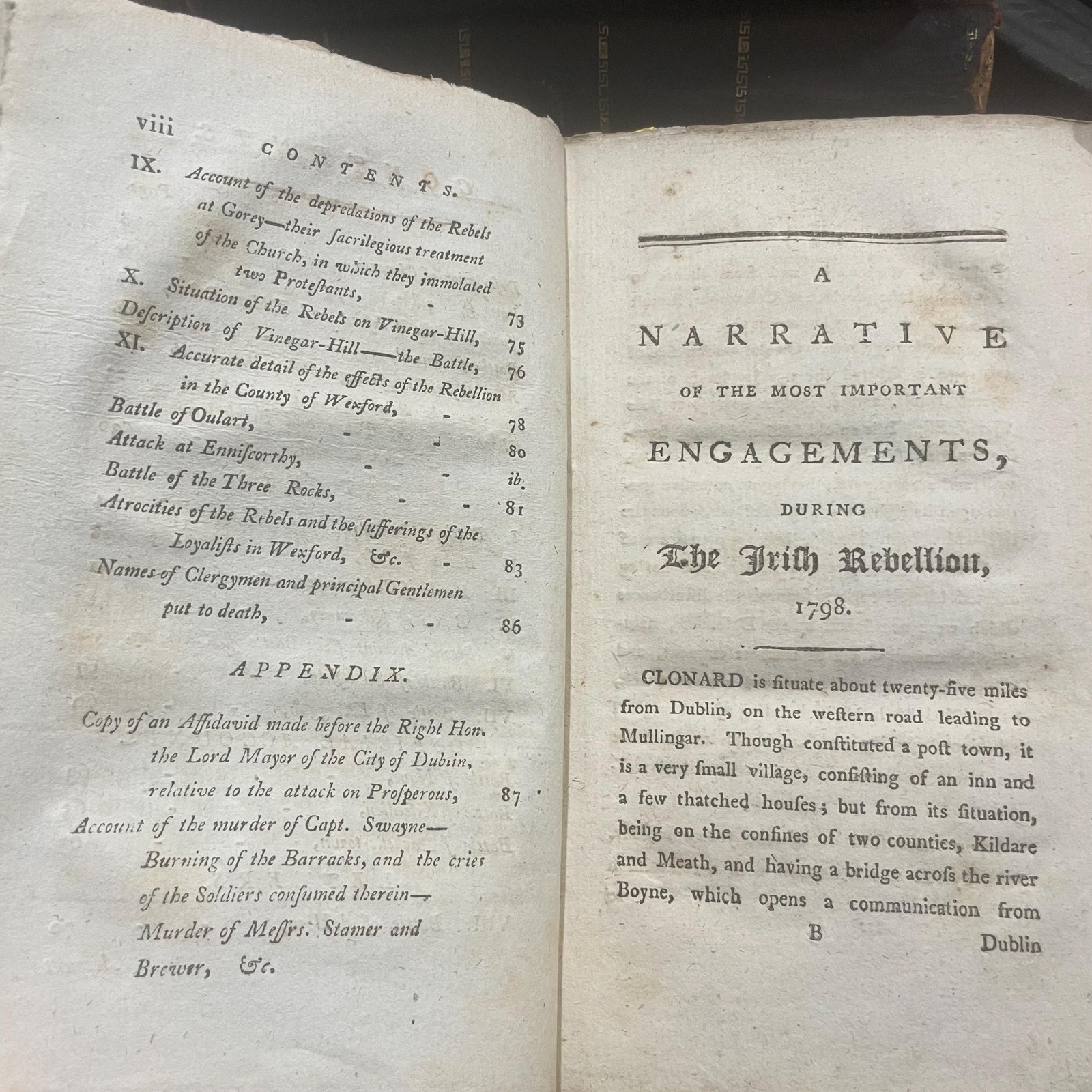 An Impartial Narrative of The Most Important Engagements Which Took Place Between His Majesty's Forces and The Rebels, During The Irish Rebellion, 1798. Including Very Interesting Information Not Before Made Public. Carefully Collected From Authentic Letters. The Third Edition Revised. — photograph 6.