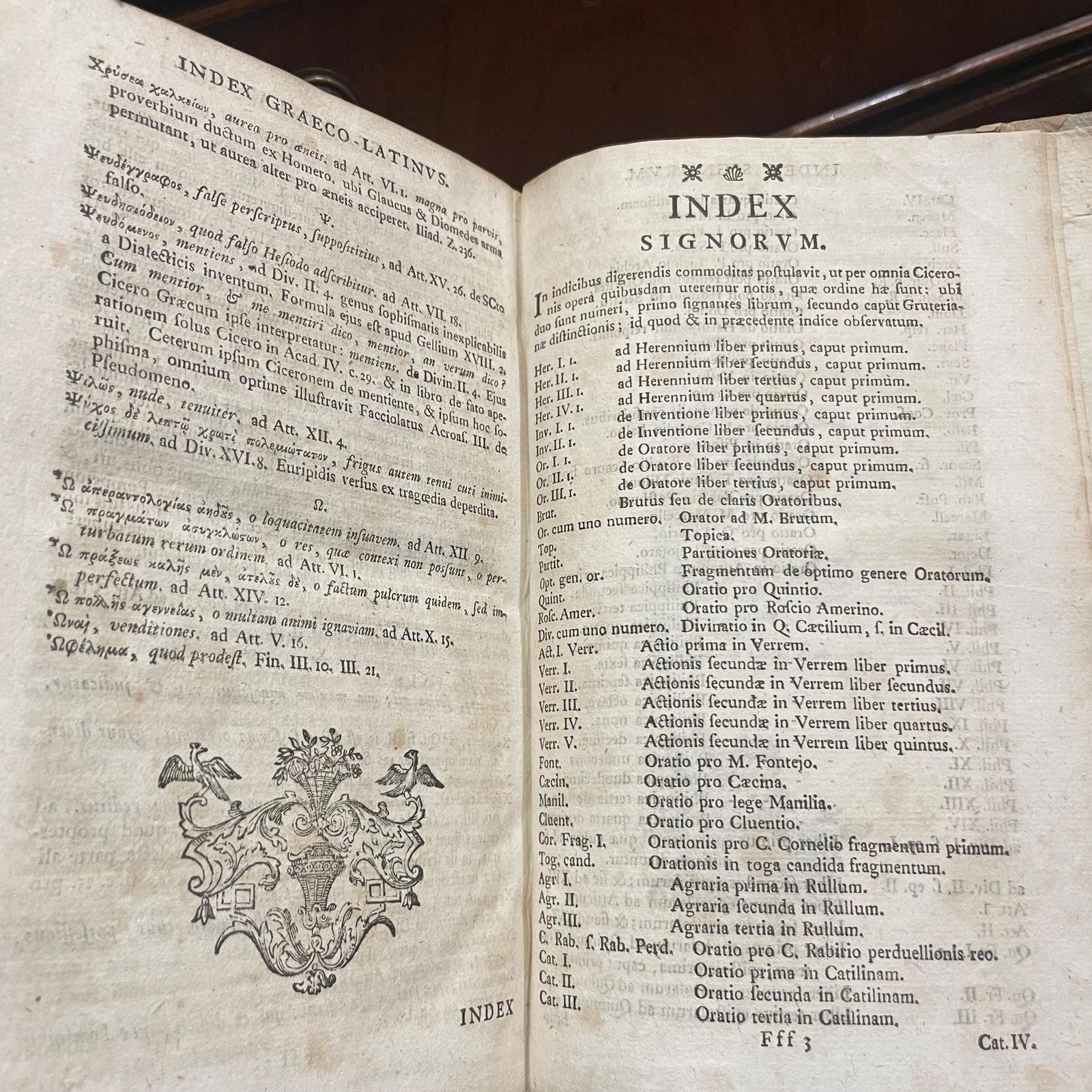 Io. Augusti Ernesti Clavis Ciceroiana Sive Indices Rerum Et Verborum Philolico - Critici In Opera Ciceranis Accedunt Graeca Ciceronis Necessariis Observationibus Illustrata. Editio Tertia Longe Auctior. Translated from Latin: Johann August Ernesti's Key to Cicero, or Indices of Matters and Words for Philological-Critical Study in the Works of Cicero, with Greek Passages of Cicero Explained with Necessary Observations. Third Edition, Greatly Expanded. — photograph 9.