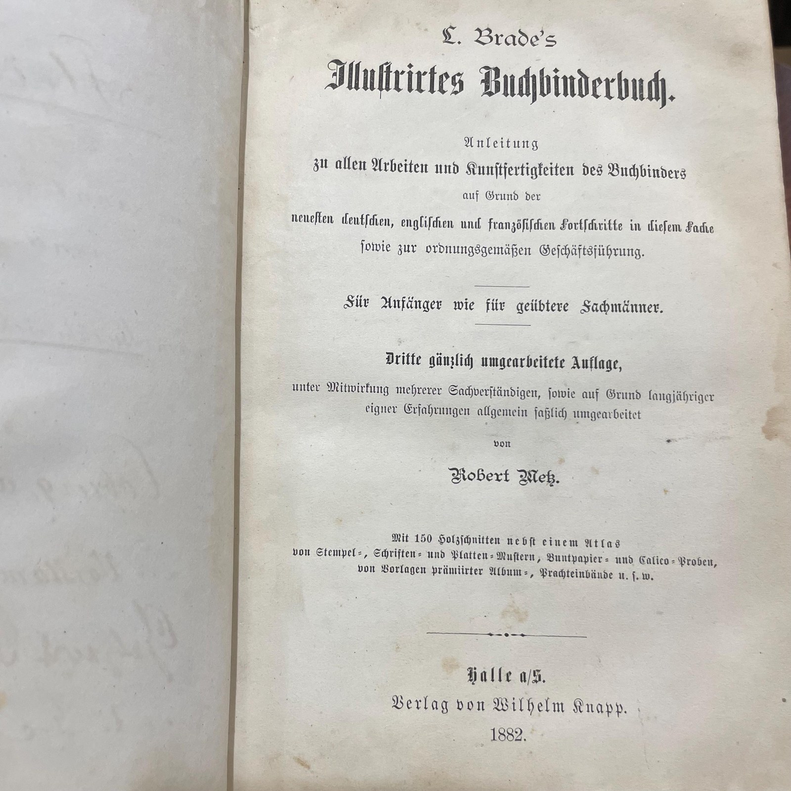 L. BRADE'S ILLUSTRIERTES BUCHBINDERBUCH… Translated from German: L. Brade's Illustrated Binding Book — photograph 5.