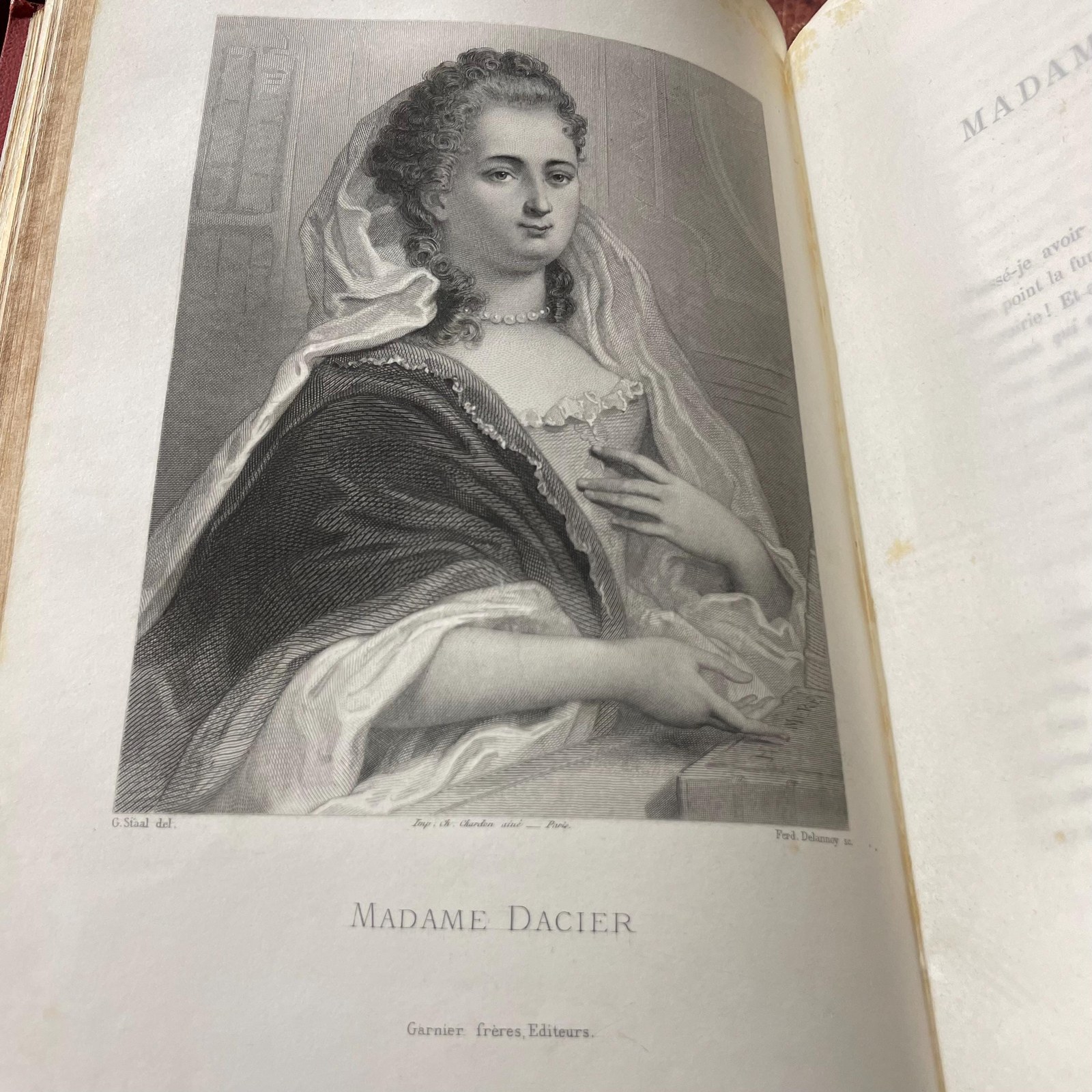 Nouvelle Galerie de Femmes Celebres Tiree Des Causeries Du Lundi, Des Portraits Litteraires, Etc. Par M. Sainte-Beuve De L'Academie Francaise. Illustree De Portraits Graves Au Burin Par MM. Regnault, Massard, Nargeot, Geoffrey et Delannoy D'Apres Le Dessins De M.G. Staal. Translated from French: New Gallery of Famous Women, Taken from the "Monday Conversations," the "Literary Portraits," Etc. by M. Sainte-Beuve of the French Academy. Illustrated with Engraved Portraits by Messrs. Regnault, Massard, Nargeot, Geoffrey, and Delannoy, Based on Drawings by M.G. Staal. — photograph 8.