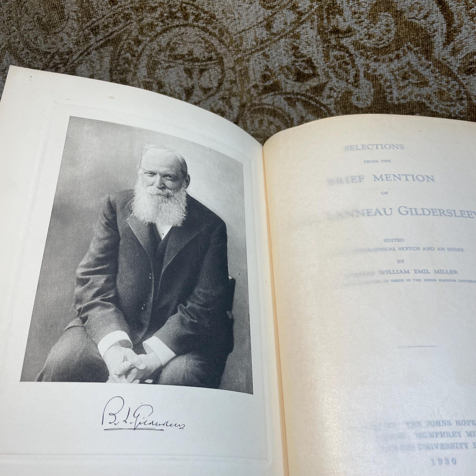 Selections From The Brief Mention of Basil Lanneau Gildersleeve Edited With a Biographical and an Index — photograph 5.