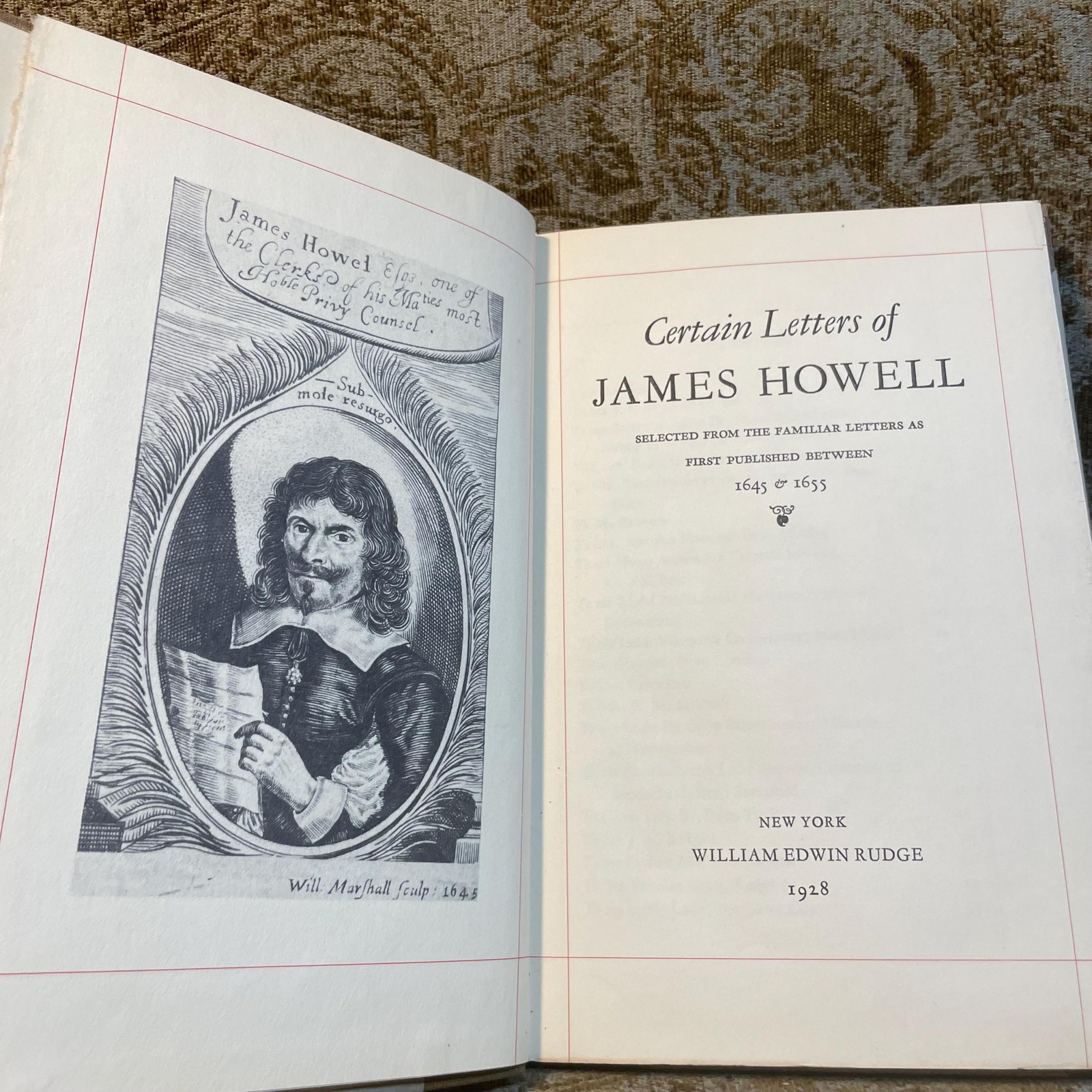 Certain letters of James Howell Selected from The Familiar Letters as First Published 1645-1655 Illustrated with 5 Engravings — photograph 3.