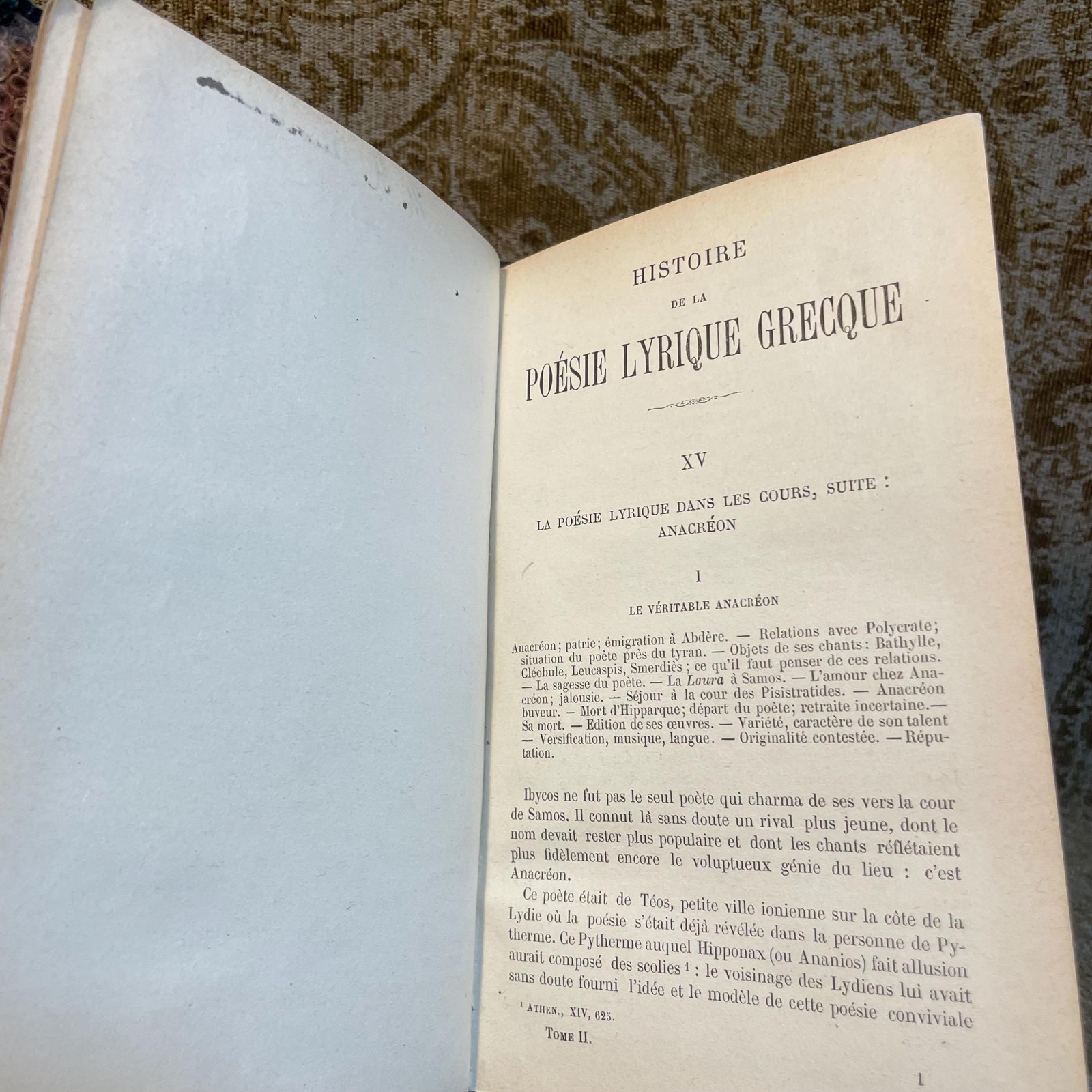 Histoire De La Poésie Lyrique Grecque Par E. Nageotte Professeur De Littérature Ancienne À La Faculté Des Lettres De Besançon. Translated: History Of Greek Lyric Poetry By E. Nageotte Professor Of Ancient Literature At The Faculty Of Letters Of Besançon. (2 volumes) — photograph 4.