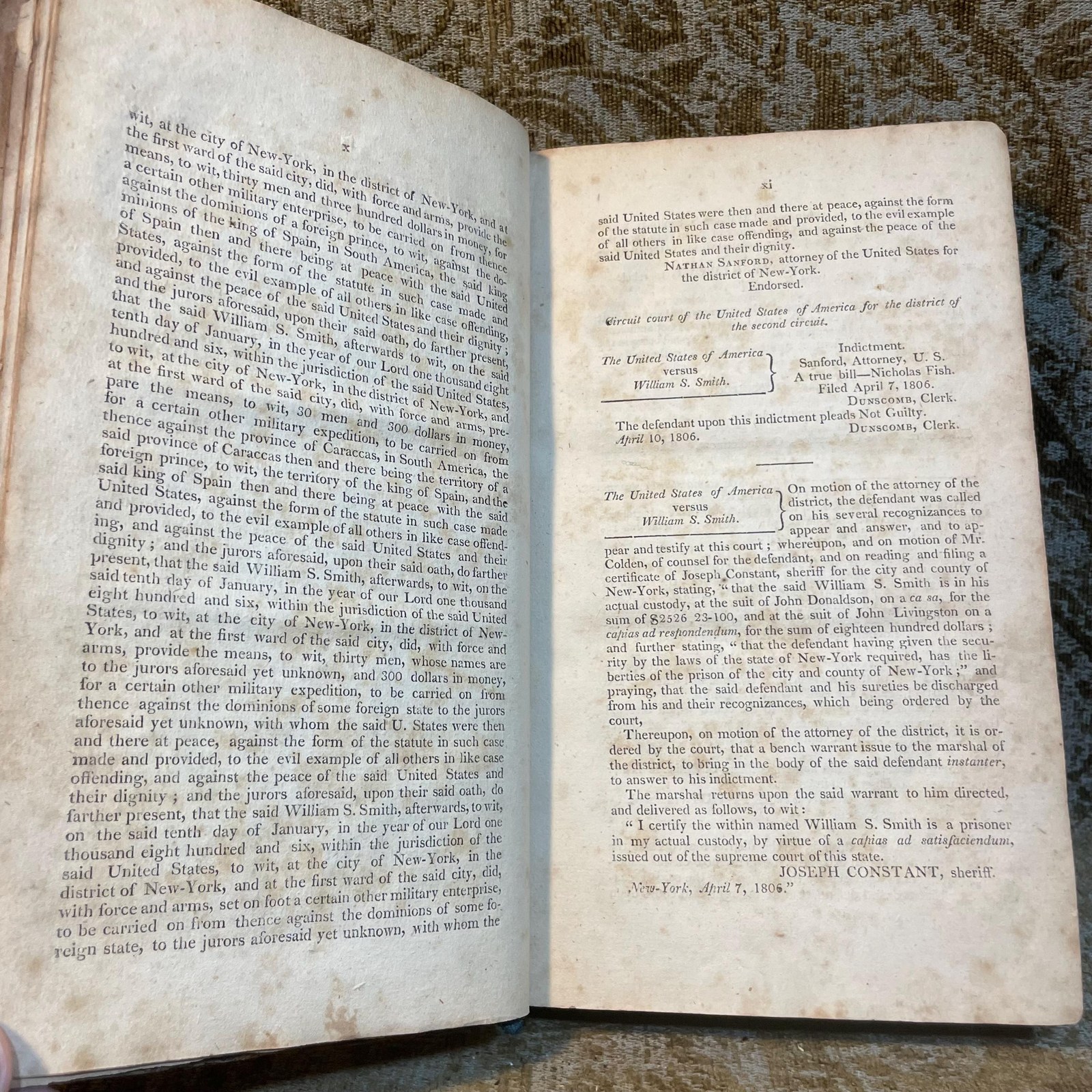 The Trials of William S. Smith and Samuel G. Ogden, For Misdemeanours, Had in The Circuit Court of The United States for The New York District, In July, 1806. With a preliminary account of the proceedings of the same court against Messrs. Smith & Ogden, in the preceding April term. — photograph 7.