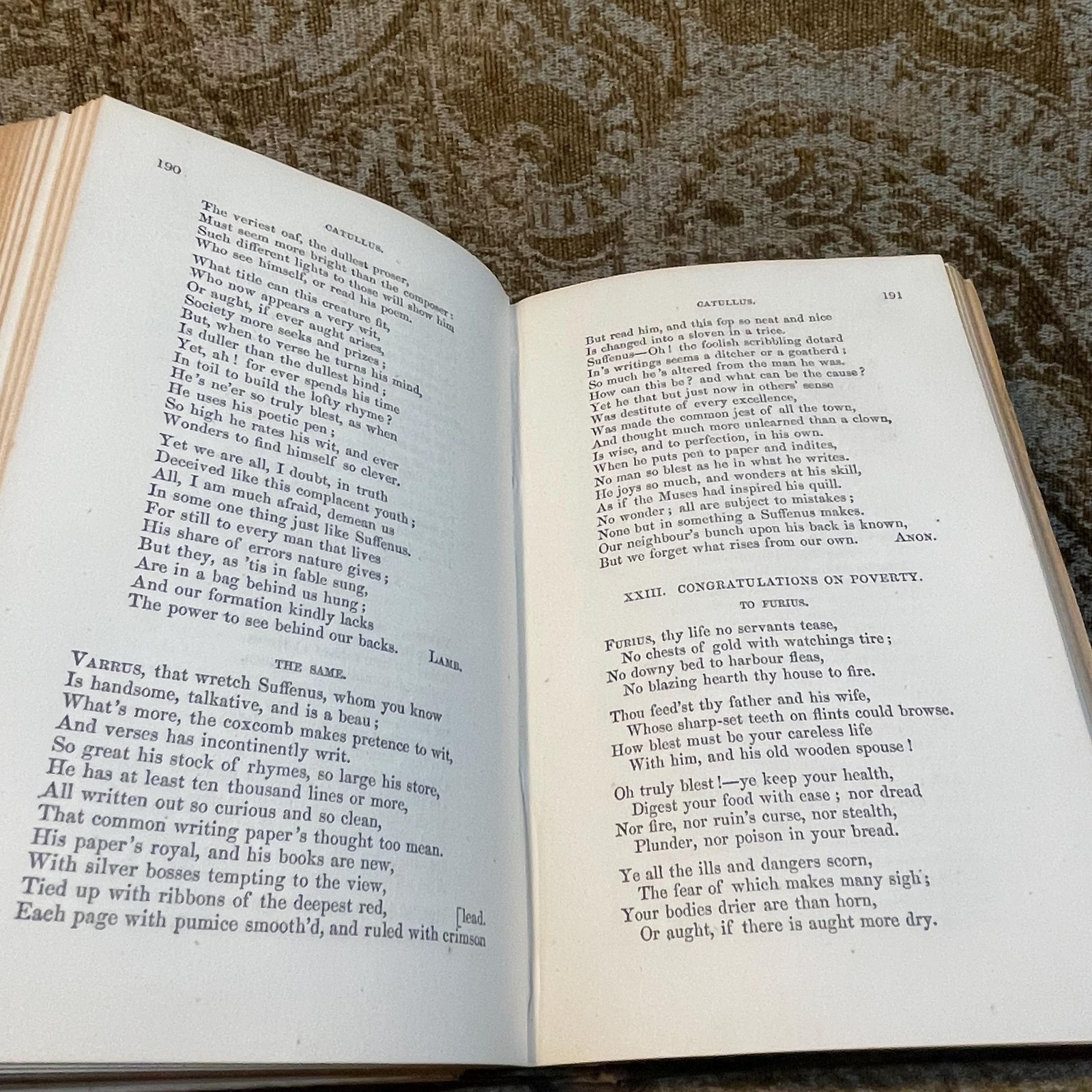 The Poems of Catullus and Tibullus, and The Virgil of Venus. A Literal Prose Translation with Notes… To Which are added The Metrical Versions of Lamb and Grainger, and a selection of Versions by other writers. — photograph 7.