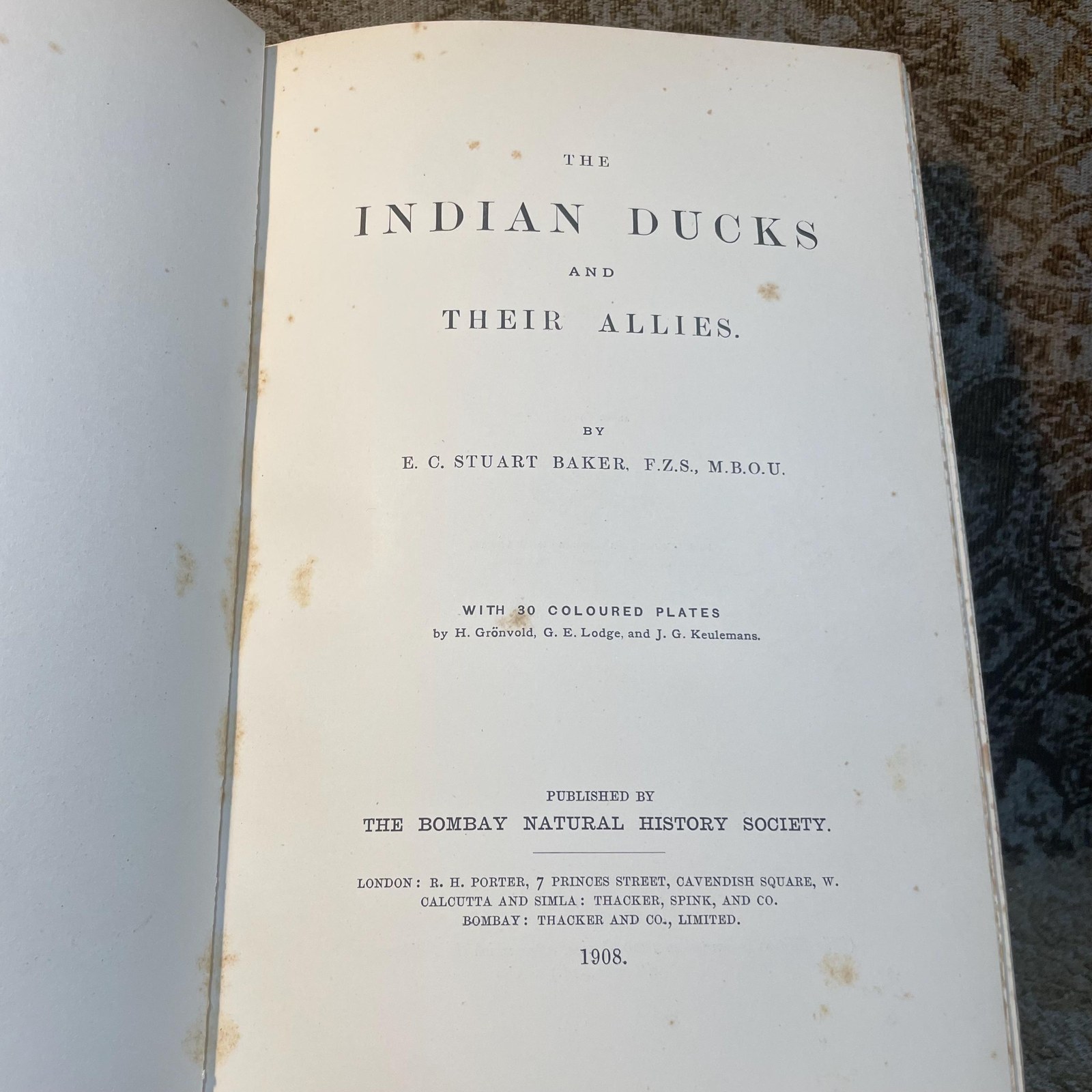 The Indian Ducks and Their Alies. With 30 Coloured Plates by H. Gronvold, G.E. Lodge, and J.G. Keulemans. Edition Limited To 1200 Copies. — photograph 3.