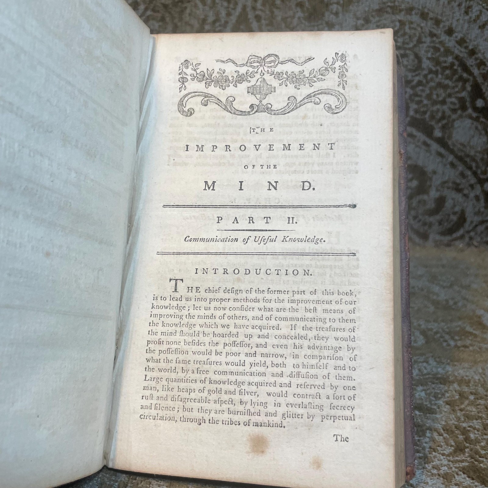 The Improvement of The Mind: Or a Suplement to the Art of Logic, In Two Parts. Also his Posthumous Works, Published from The Manuscript, by D. Jennings, D.D. and P. Doddridge, D.D. — photograph 5.