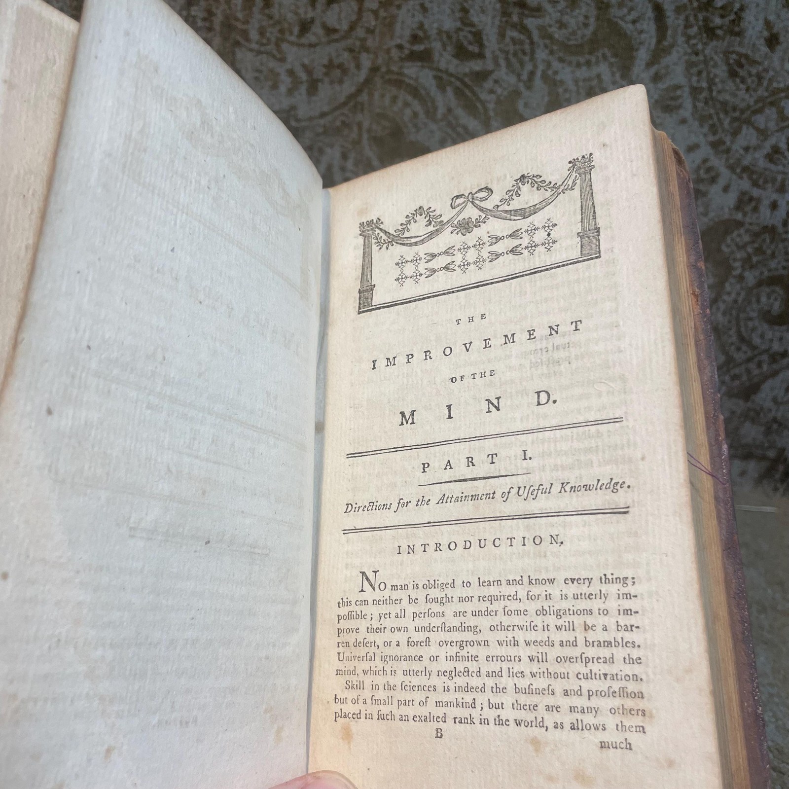 The Improvement of The Mind: Or a Suplement to the Art of Logic, In Two Parts. Also his Posthumous Works, Published from The Manuscript, by D. Jennings, D.D. and P. Doddridge, D.D. — photograph 6.