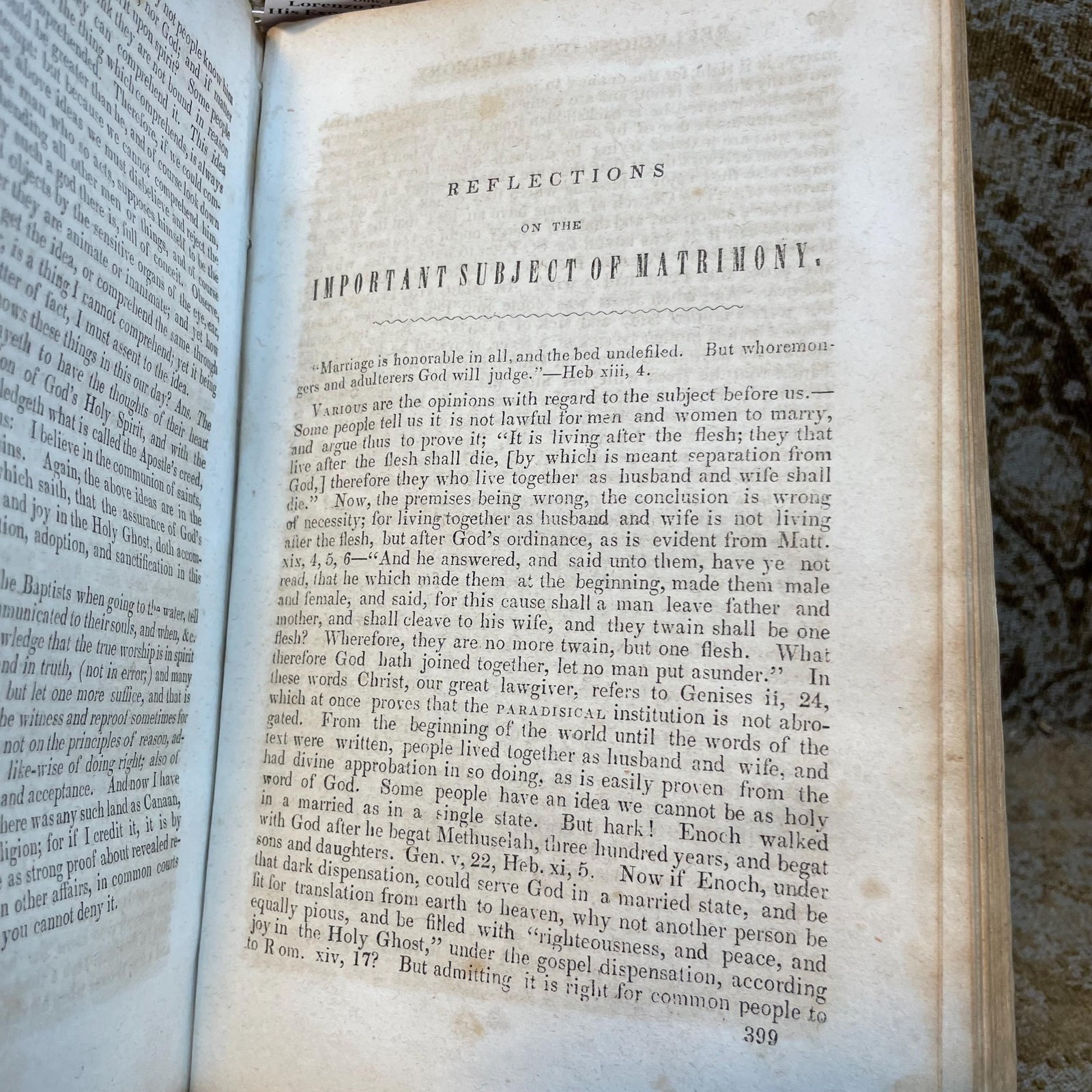 History of Cosmopolite; Or The Four Volumes of Lorenzo Dow's Journal Concentrated in One.. Containing His Experience and Travels, From Childhood to Near his Fiftieth Year. Also His Polemical Writings; Consisting of I. His Chain, With Five Links, Two Hooks and a Swivel. II. Reflections on Matrimony. III. Analects Upon The Rights of Man. IV. A Journey From Babylon to Jerusalem. V. Dialogue Between The Curious and Singular. VI. Hints on The Fulfilment of Prophesy. VII. On Church Government and The Ministry, &c. &c. To Which is Added The "Journey of Life" by Peggy Dow. Fifth Edition. Revised and Corrected, with Notes. — photograph 10.