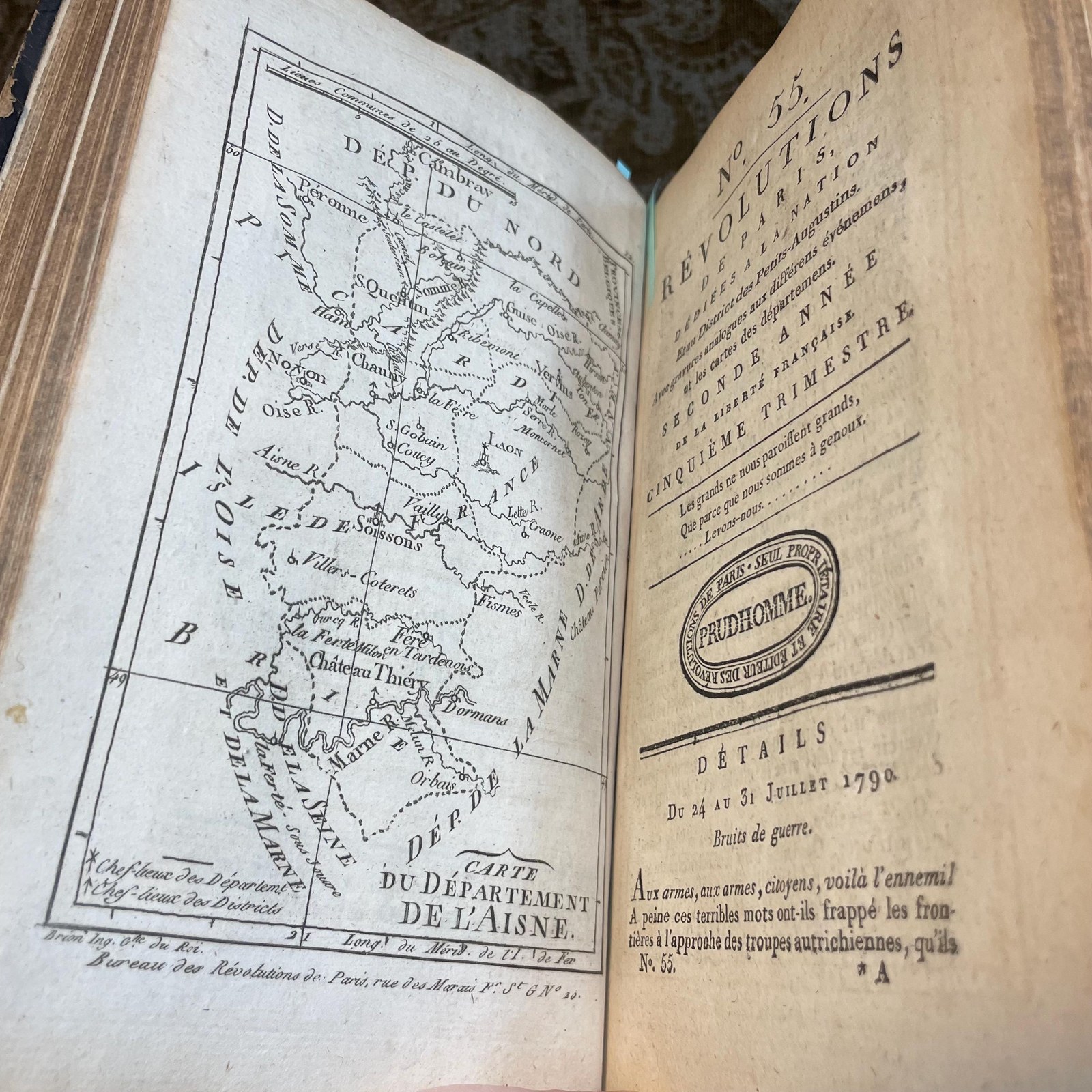 Journal des Révolutions de Paris, 10 issues #50-59, June-Aug 1790, with other parts — photograph 8.