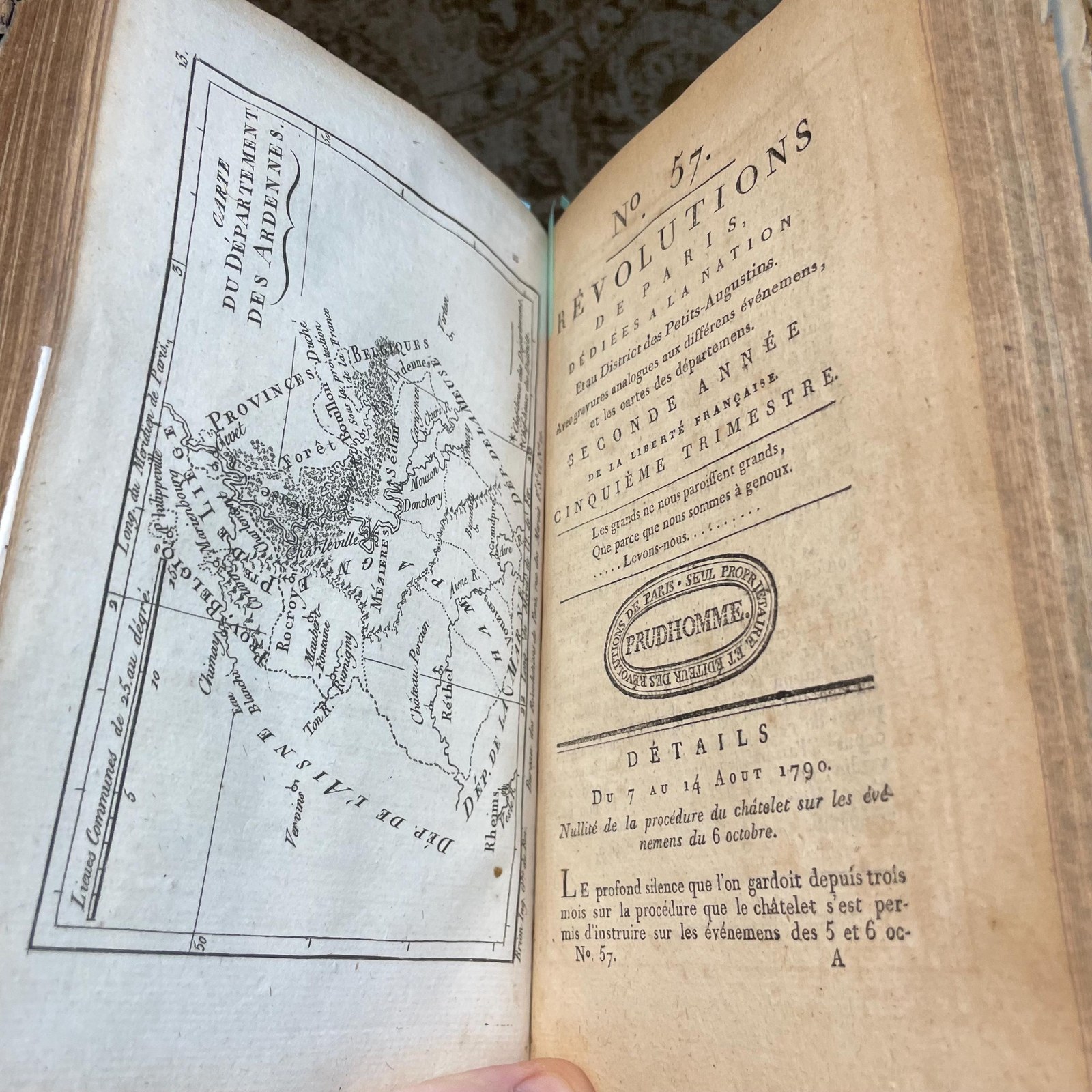 Journal des Révolutions de Paris, 10 issues #50-59, June-Aug 1790, with other parts — photograph 9.