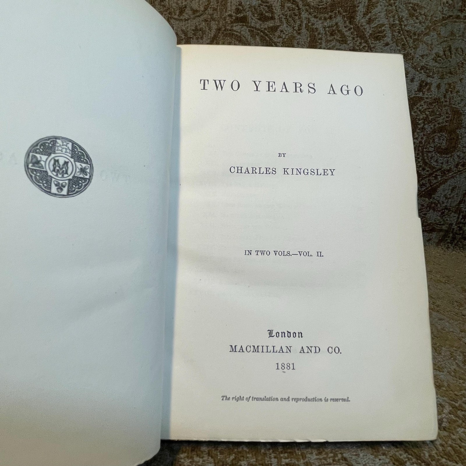 Two Years Ago. In Two Volumes. Eversley Edition — photograph 7.