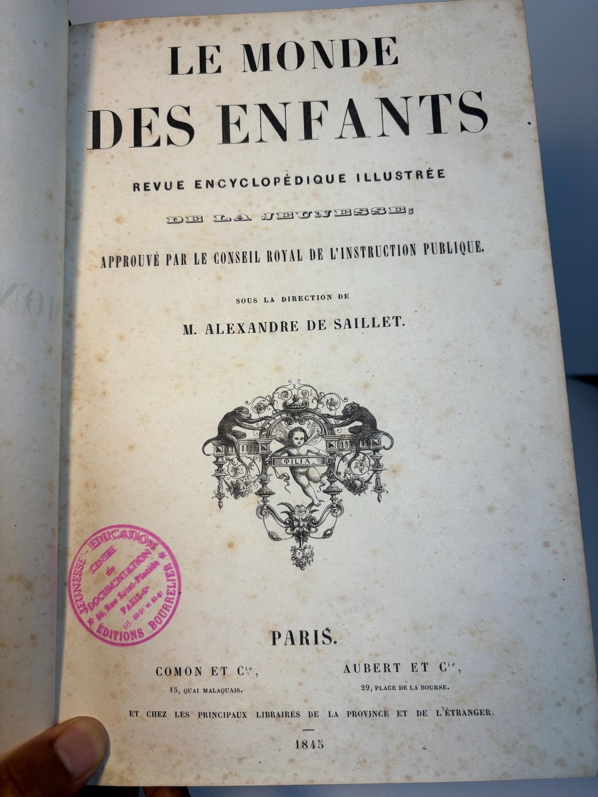 Le Monde Des Enfants Revue Encyclopédique Illustrée De La Jeunesse Approuvée Par Le Conseil Royal De L’instruction Publique Sous La Direction De M. Alexandre De Saillet. Translated: The World Of Children Illustrated Encyclopedic Review For The Youth Approved By The Royal Council Of Public Instruction Under The Direction Of Mr. Alexandre De Saillet — photograph 4.