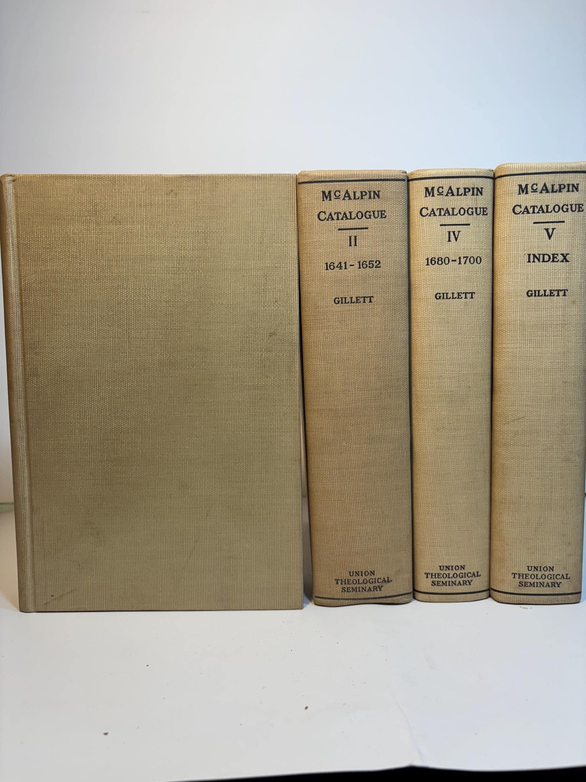 The Union Theological Seminary in the City of New York. Catalogue of the McAlpin Collection of British History and Theology. (4 of 5 volumes, lacking Vol.3) — photograph 2.