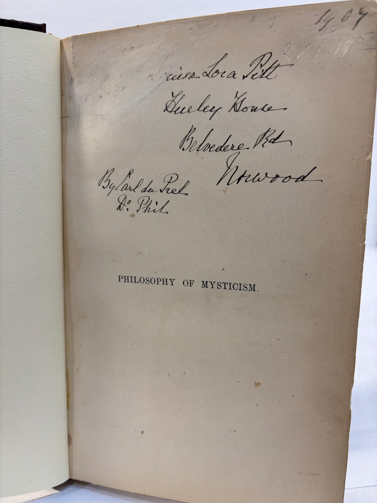 The Philosophy of Mysticism In Two Volumes. First Edition. — photograph 4.