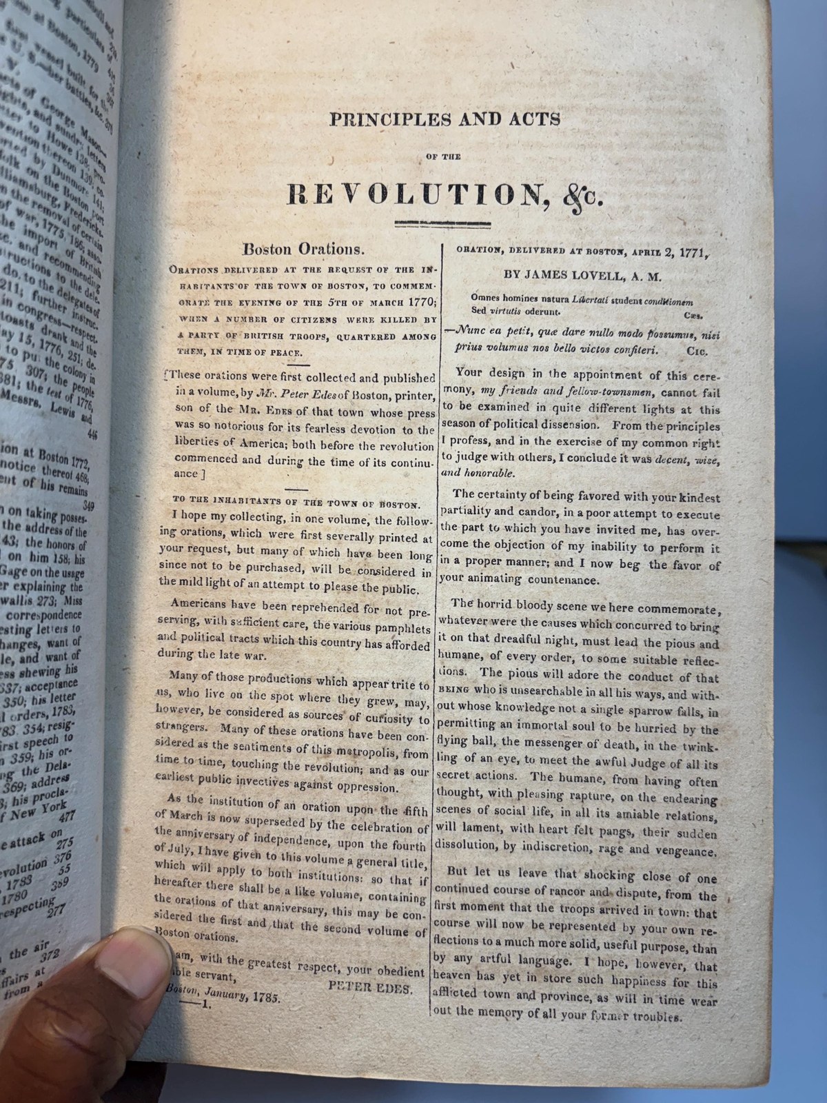 Principles and Acts of The Revolution in America: Or, an Attempt to Collect and Preserve Some of The Speeches, Orations, & Proceedings, With Sketches and Remarks on Men and Things, and OtherFugitive or Neglected Pieces, Belonging to the Revolutionary Period in The United States; Which, Happily, Terminated in the Establishment of Their Liberties; With a View to Represent the Feelings that Prevailed in the "Times that Tried Men's Souls" To Excite a Love of Freedom, and Lead the People to Vigilance, as The Condition on Which it is Granted. Dedicated to The Young Men of The United States — photograph 5.