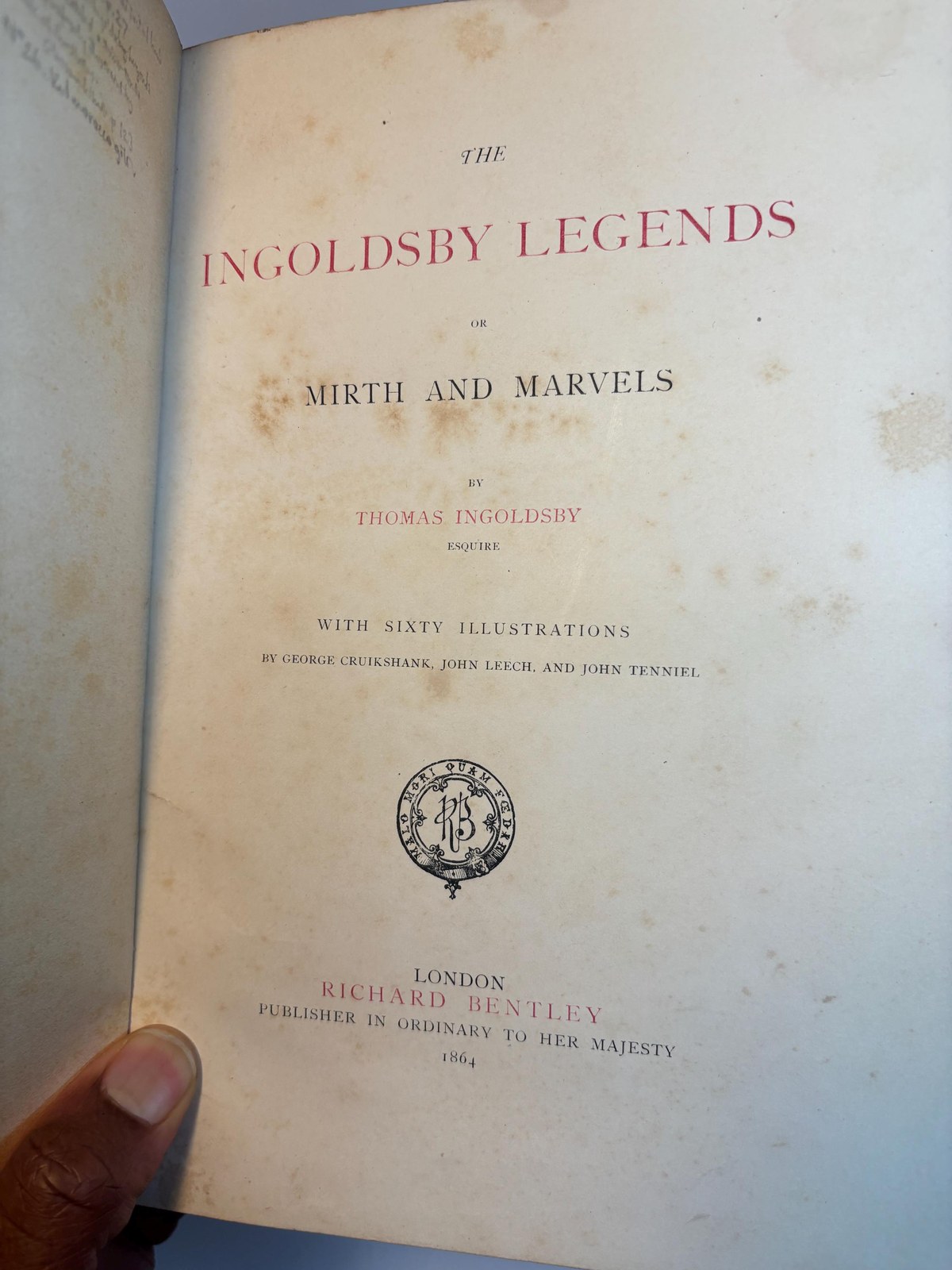 The Ingoldby Legends or Mirth and Marvels. With Sixty Illustrations by George Cruikshank, John Leech, and John Tenniel — photograph 3.