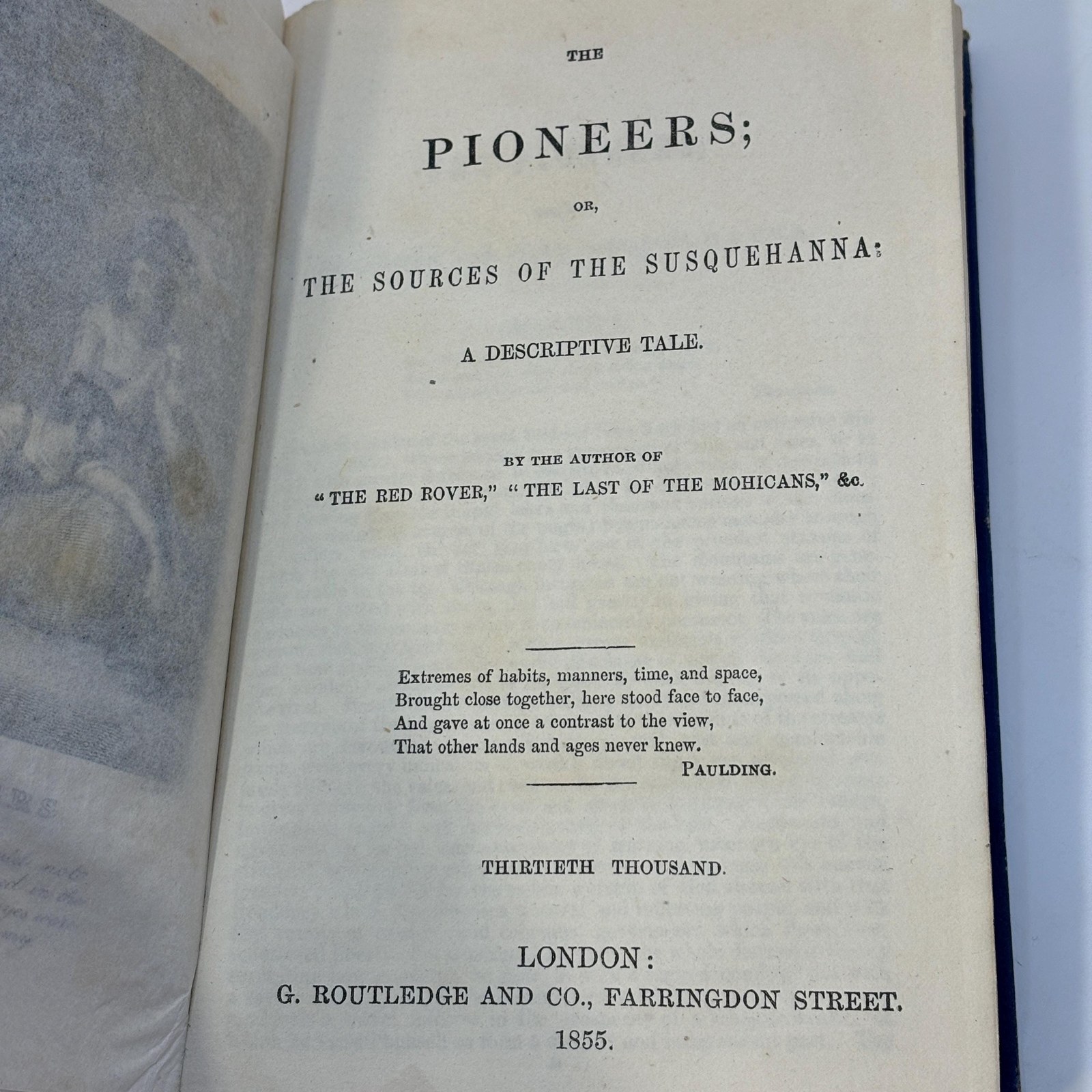 The Pioneers; or, The Sources of The Susquehanna; A Descriptive Tale. Thirtieth Thousand. — photograph 2.