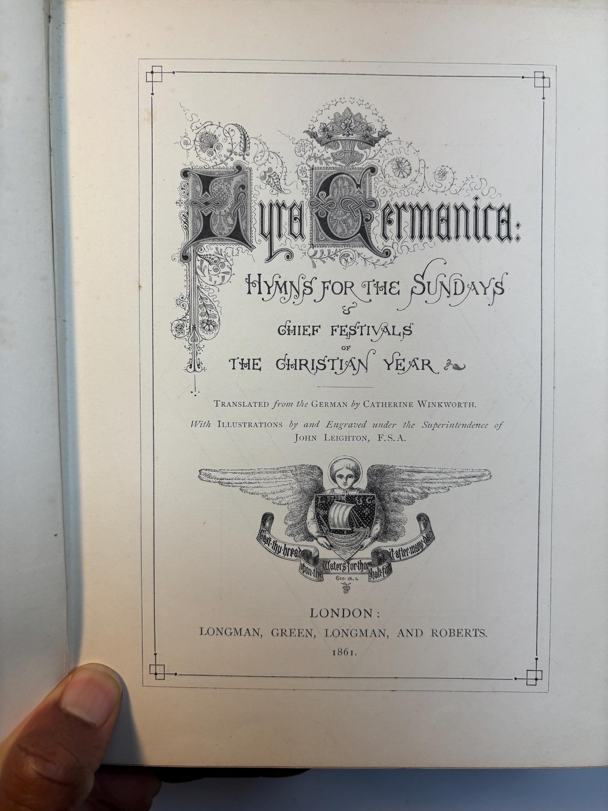 Lyra Germanica: Hymns for The Sundays & Chief Festivals of The Christian Year. Translated from The German… With Illustrations by and Engraved under the Superintendence of John Leighton, F.S.A. — photograph 5.