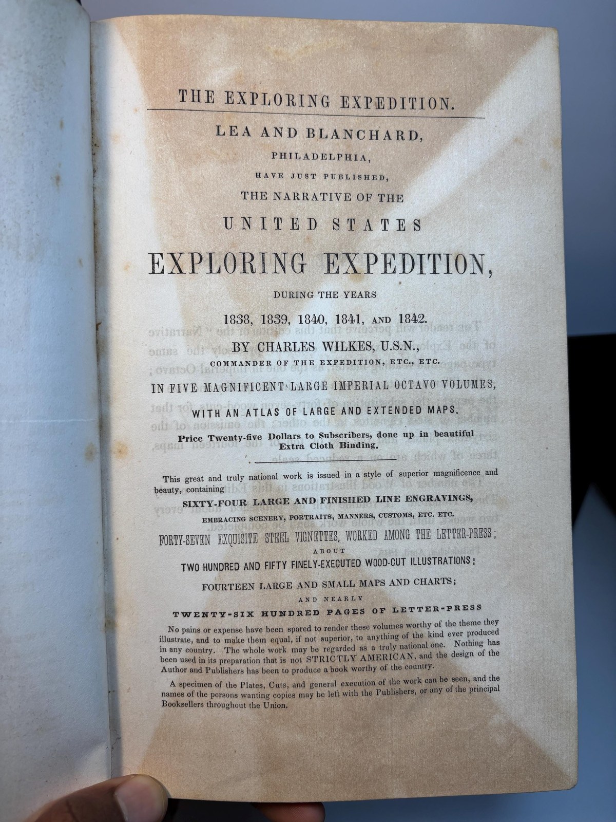 Narrative of The United States Exploring Expedition. During the years 1838, 1839, 1840, 1841, 1842. With Illustrations and Maps In Five Volumes. — photograph 3.