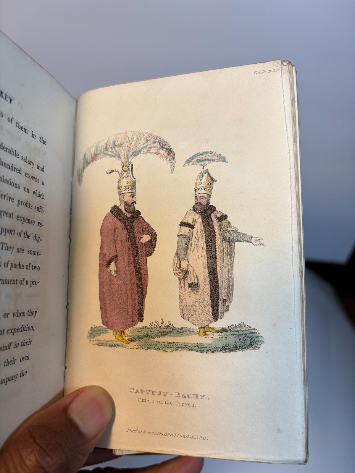 The World in Miniature; Turkey, Being A Description of The Manners, Customs, Dresses, and Other Peculiarities Characteristic of the Inhabitants of The Turkish Empire; To Which is Prefixed and Sketch of The History of The Turks;.. And Illustrated with Seventy-Three Coloured Engravings, Containing Upwards of One Hundred and Fifty Costumes. In Six Volumes. (4 volumes, lacking volumes I, IV., with 52 hand-colored plates) — photograph 5.