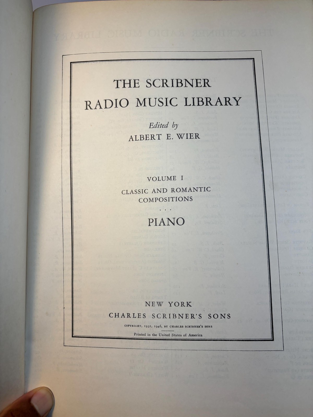 The Scribner Radio Music Library. Volume I, Classic and Romantic Compositions, Volume IV, Grand Opera Excerpts: Piano (2 vol.) — photograph 3.