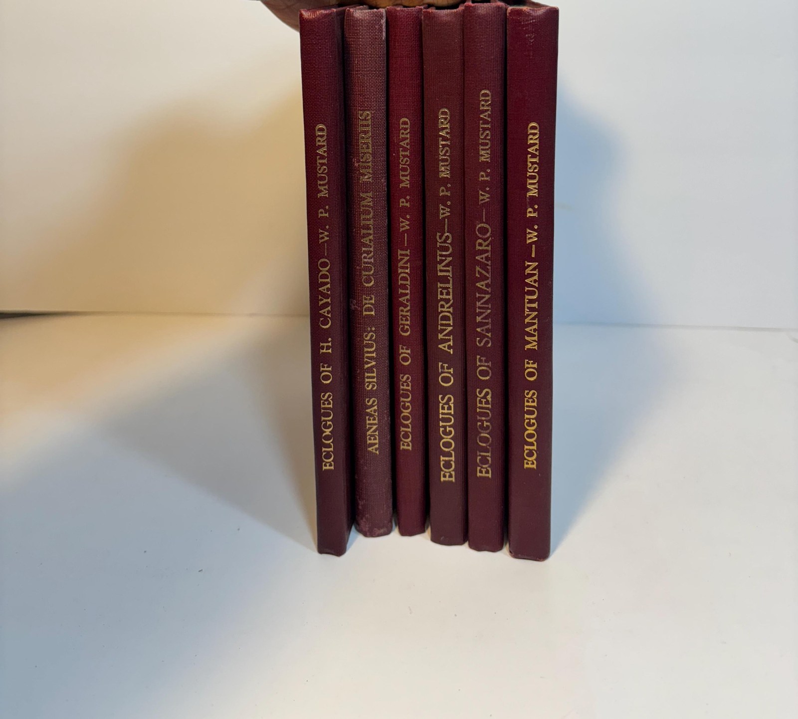 Six Titles: The Eclogues of Baptista Mantuanus (1911), The Piscatory Eclogues of Jacopo Sannazaro (1914), The Eclogues of Faustus Andrelinus and Ioannes Arnolletus (1918), The Eclogues of Antonio Geraldini (1924), Aeneae Silvii De Curialium Miseriis Epistola (1928), The Eclogues of Henrique Cayado (1931) — photograph 2.