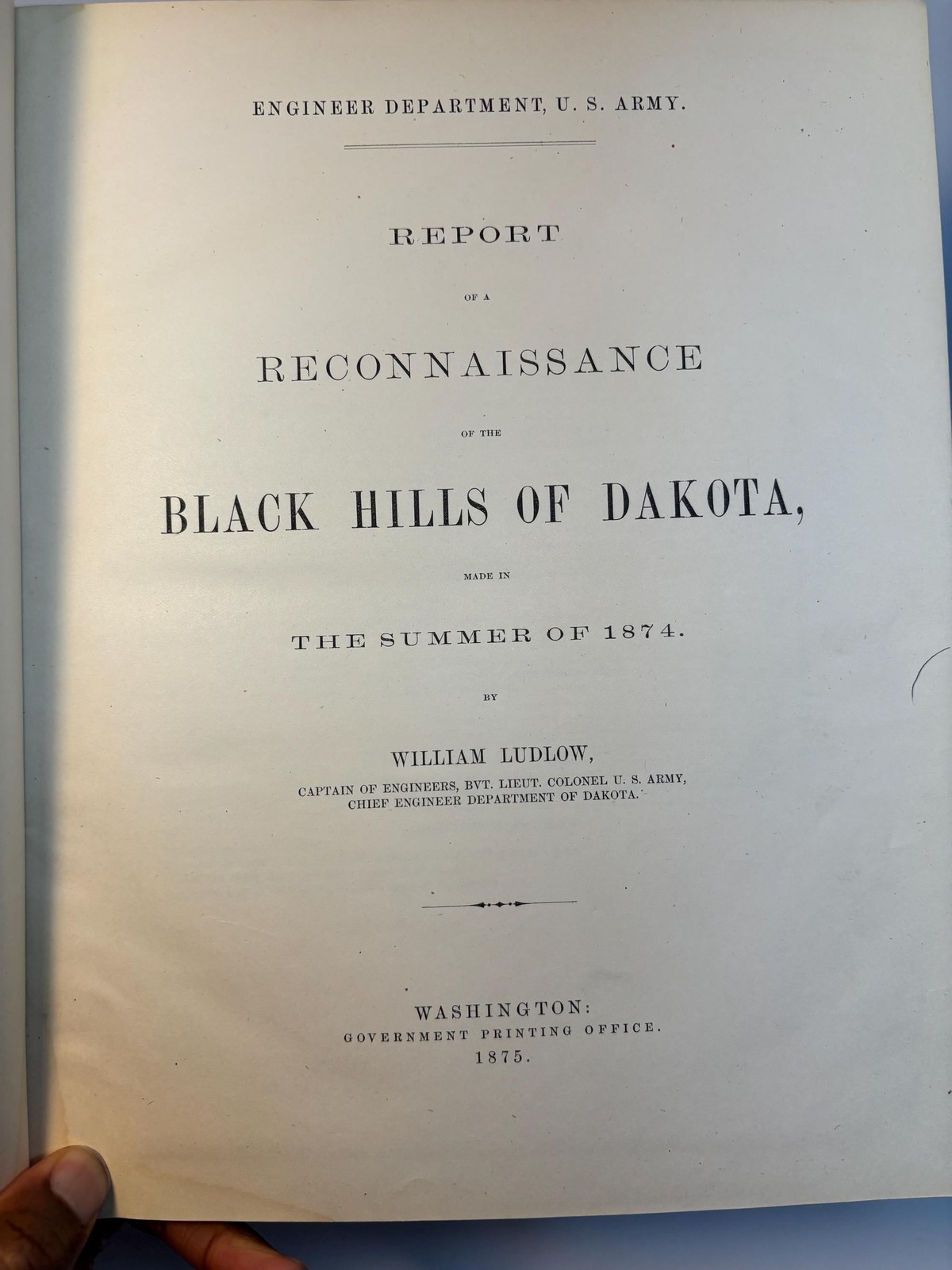 Report of a Reconnaissance of The Black Hills of Dakota, made in The Summer of 1874 — photograph 4.