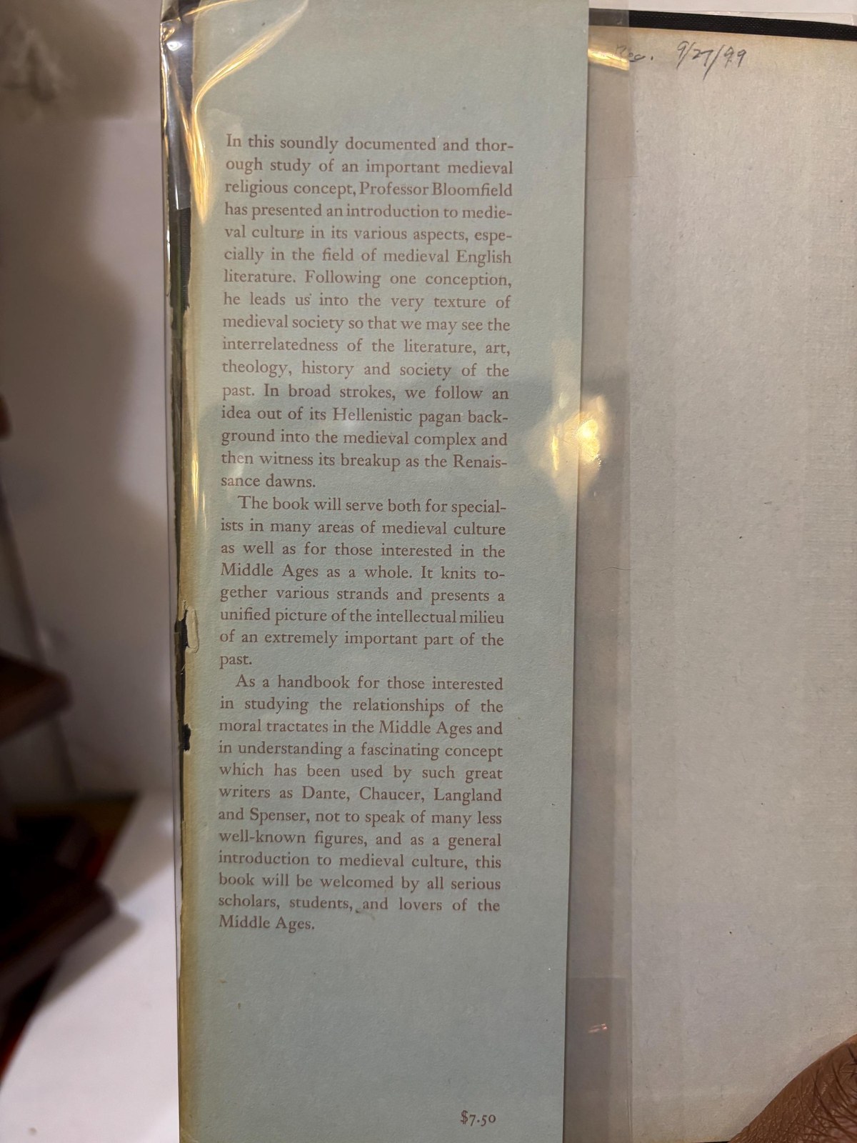 The Seven Deadly Sins, An Introduction to the History of a Religious Concept, with Special Reference to Medieval English Literature — photograph 8.