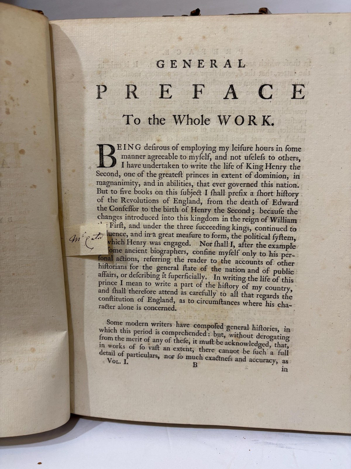 The History of The Life of King Henry The Second, and Of The Age in Which He Lived, In Five Books: To Which is Prefixed, A History of The Revolutions of England From the Death of Edward the Confessor to The Birth of Henry The Second:.. The Second Edition — photograph 3.