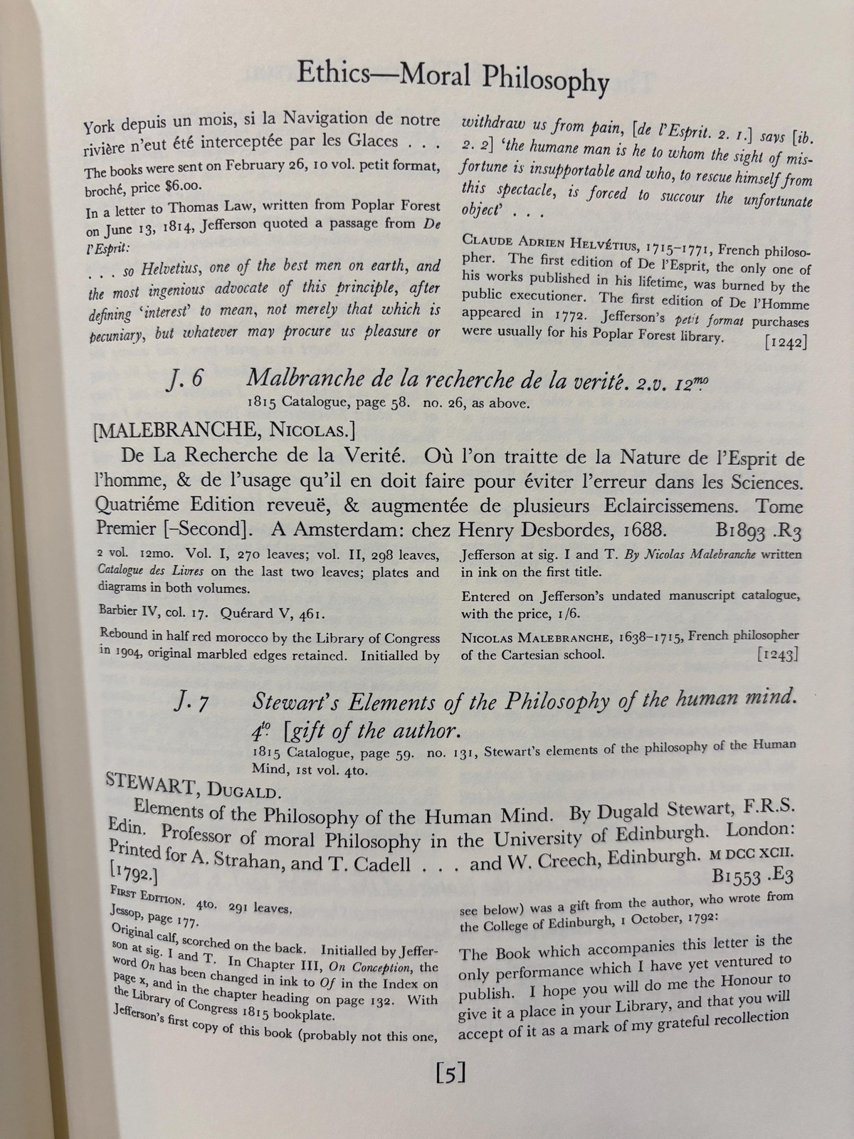 Catalogue of The Library of Thomas Jefferson. Compiled with Annotations by E. Millicant Sowerby — photograph 5.